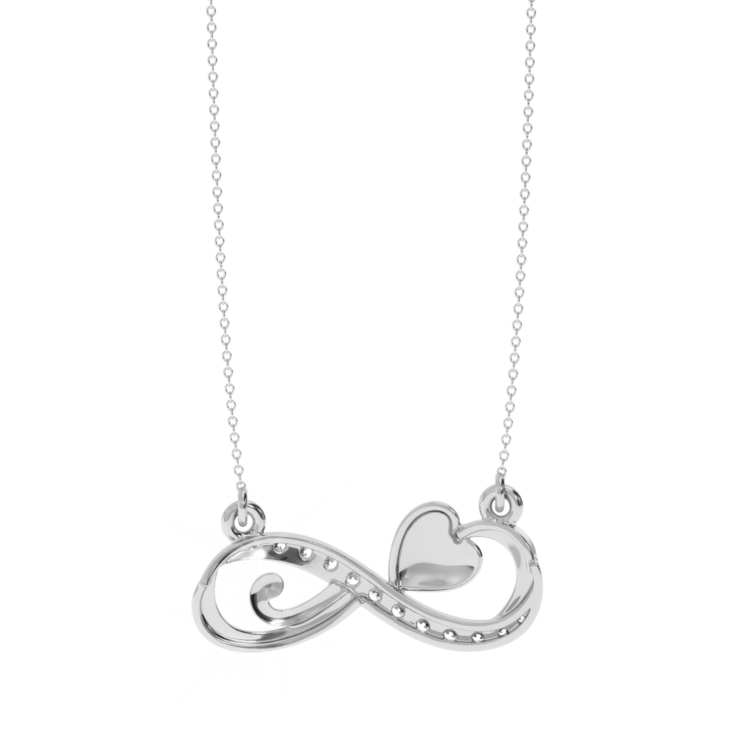 Buy Infinity Heart Diamond Pendant 0.14Ct | Solitairekart