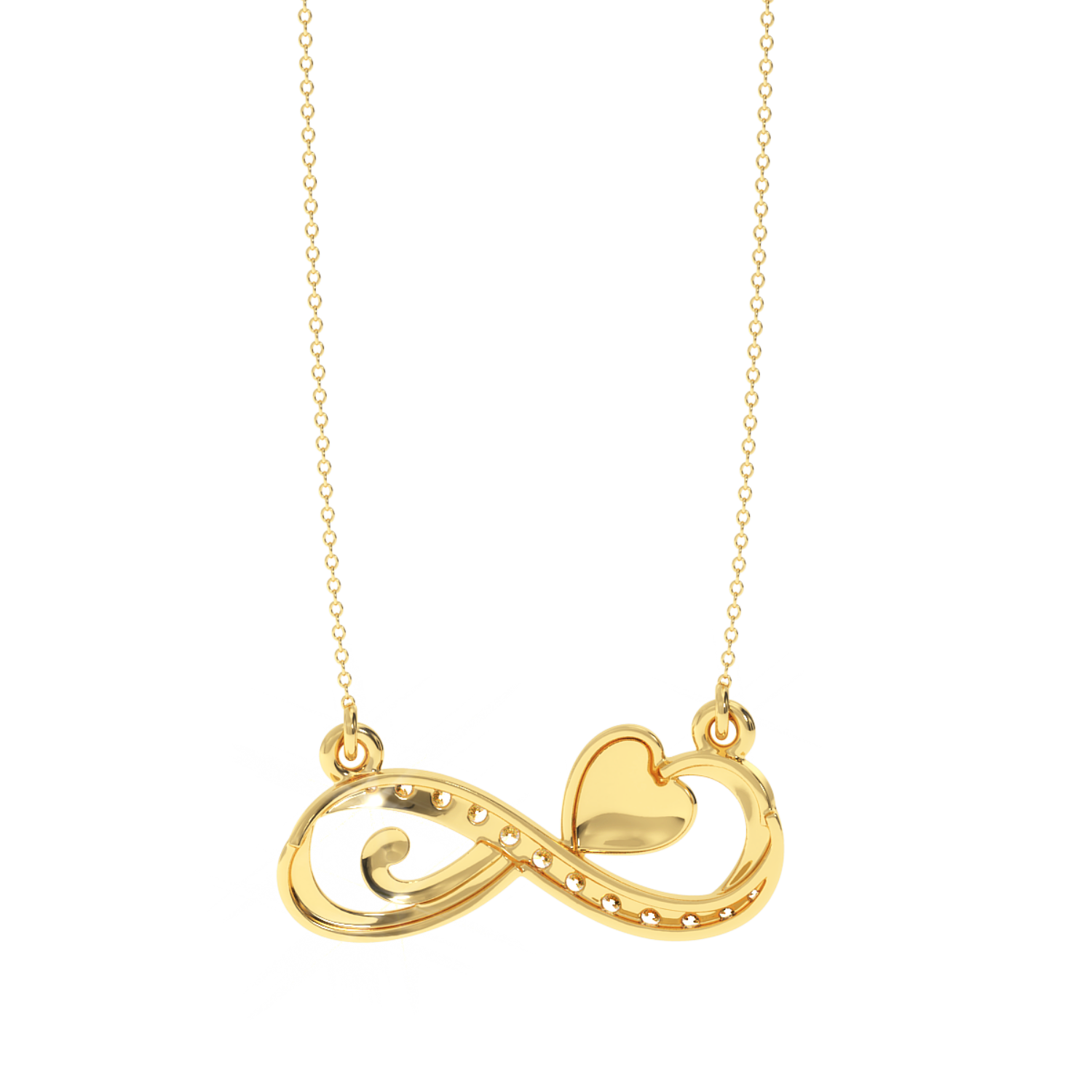 Buy Infinity Heart Diamond Pendant 0.14Ct | Solitairekart