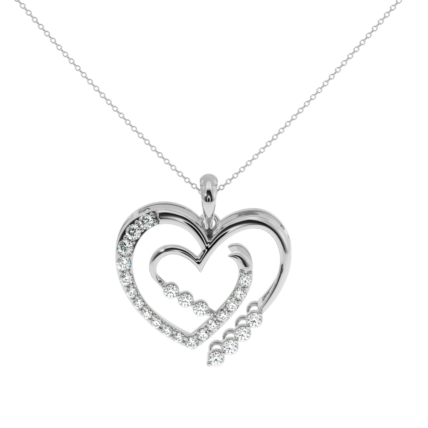 Solitairekart Open Heart Pendant - 0.07 Carat Natural Diamond, HI Color, VS-SI Clarity, Elegant Symbol of Love