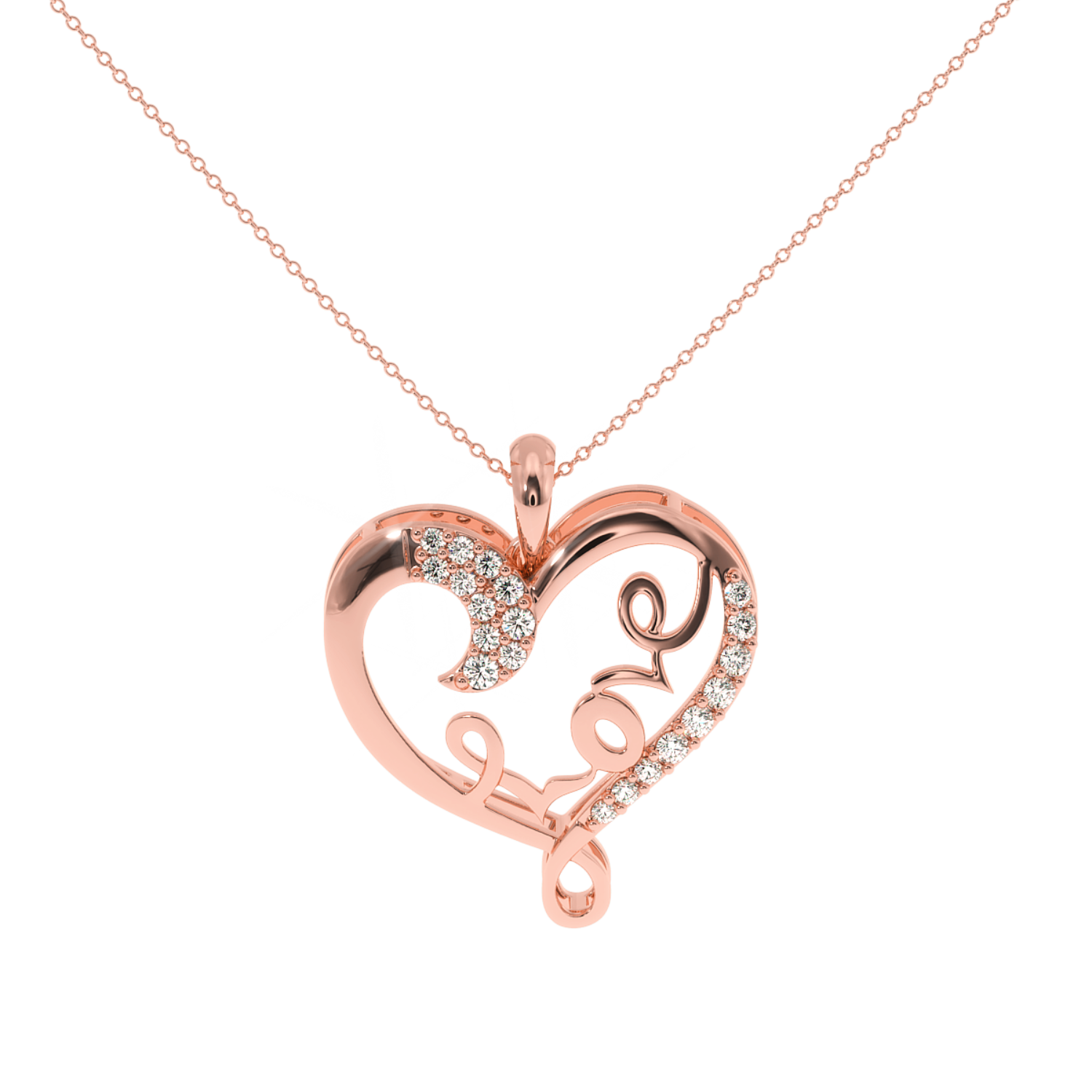 Solitairekart Open Heart Pendant - 0.07 Carat Lab Grown Diamond