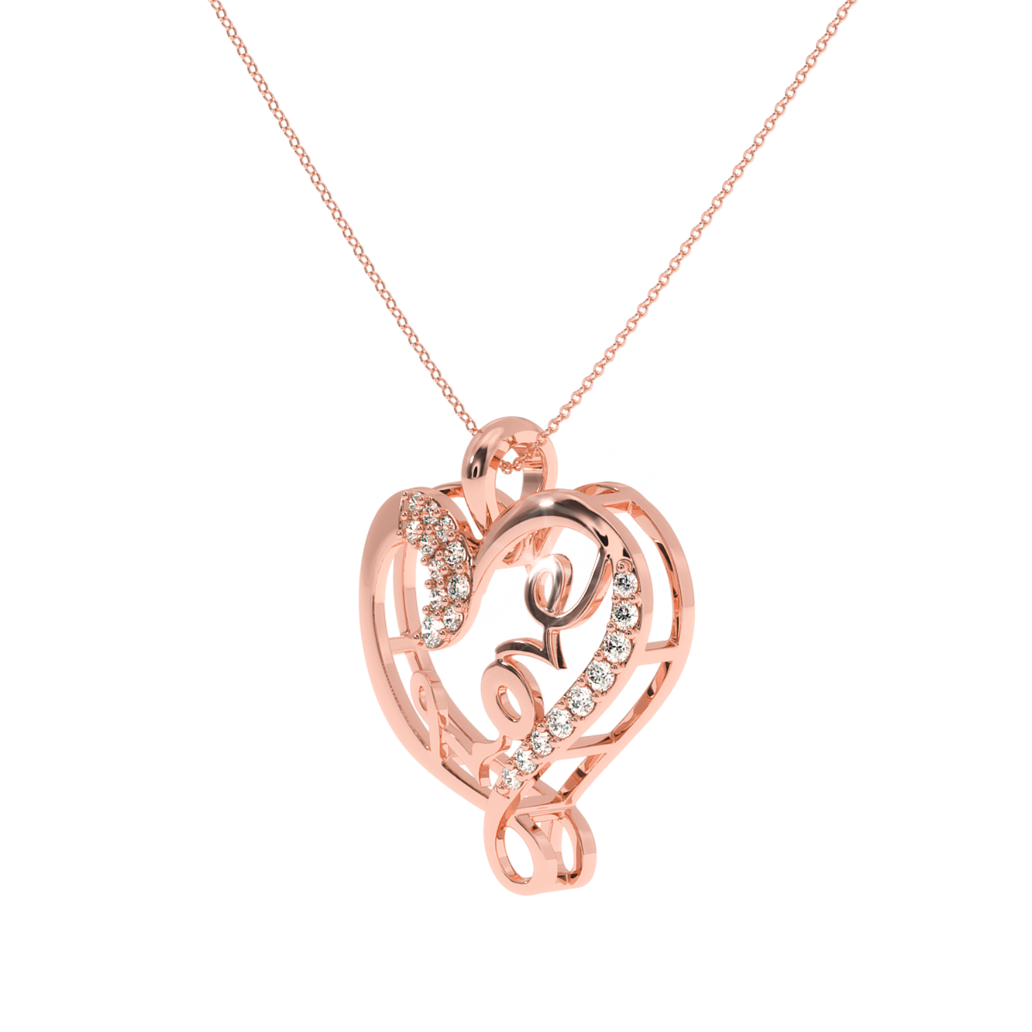 Solitairekart Open Heart Pendant - 0.07 Carat Lab Grown Diamond