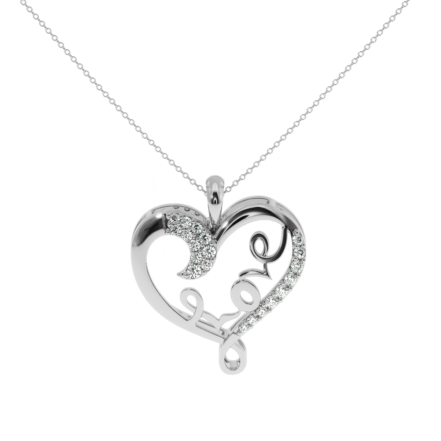 Solitairekart Open Heart Pendant - 0.07 Carat Lab Grown Diamond