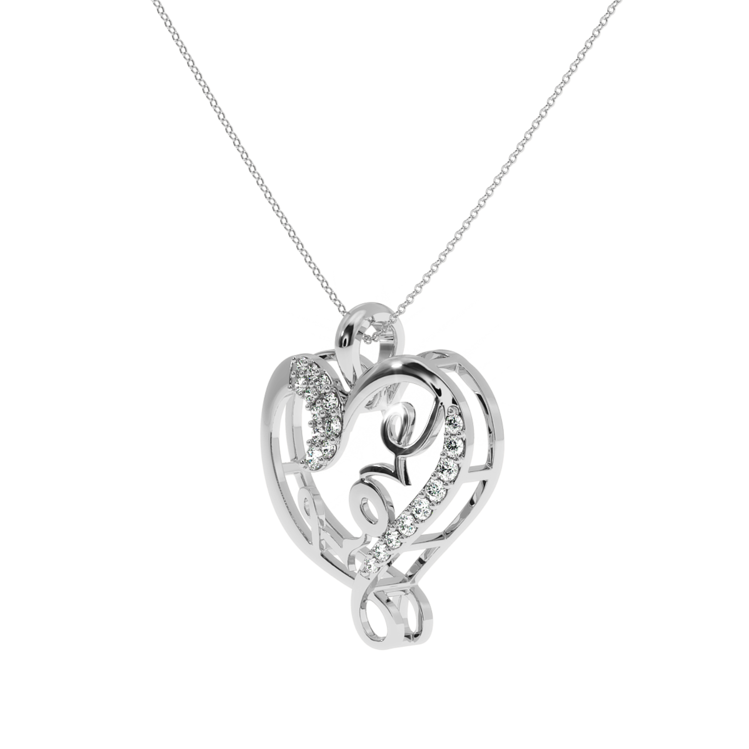 Solitairekart Open Heart Pendant - 0.07 Carat Lab Grown Diamond