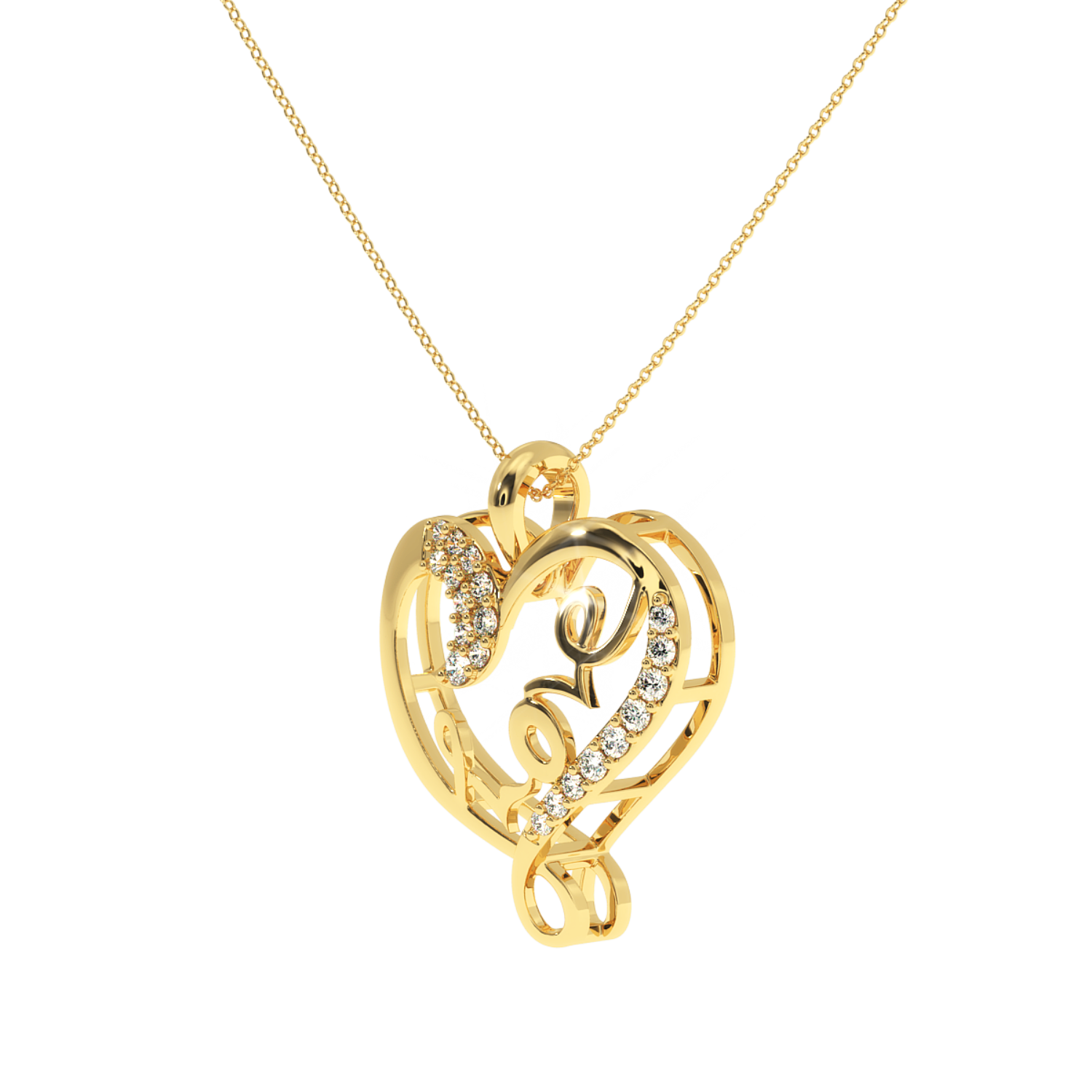 Buy Open Heart Diamond Pendant 0.07Ct | Solitairekart