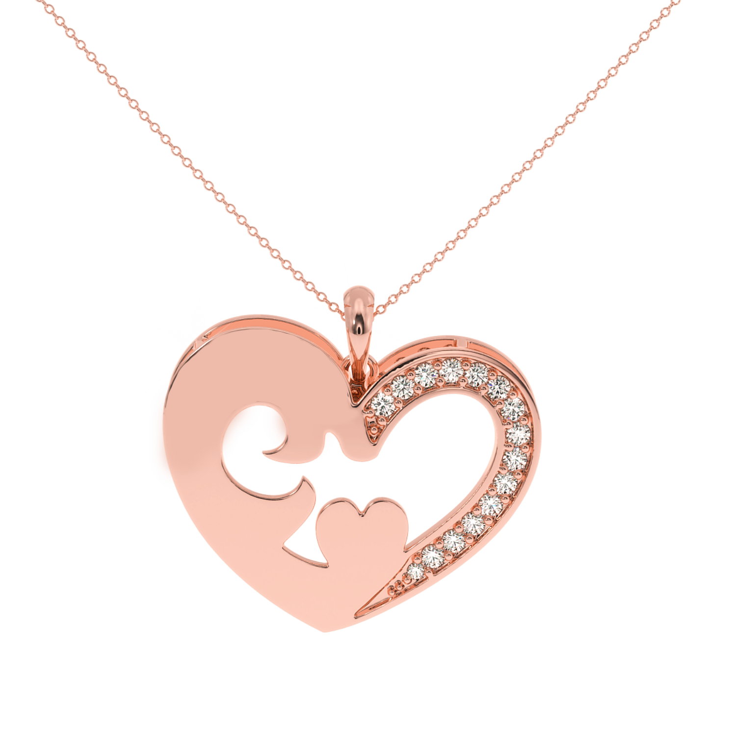 Buy Luxury Heart Diamond Pendant 0.17Ct | Solitairekart