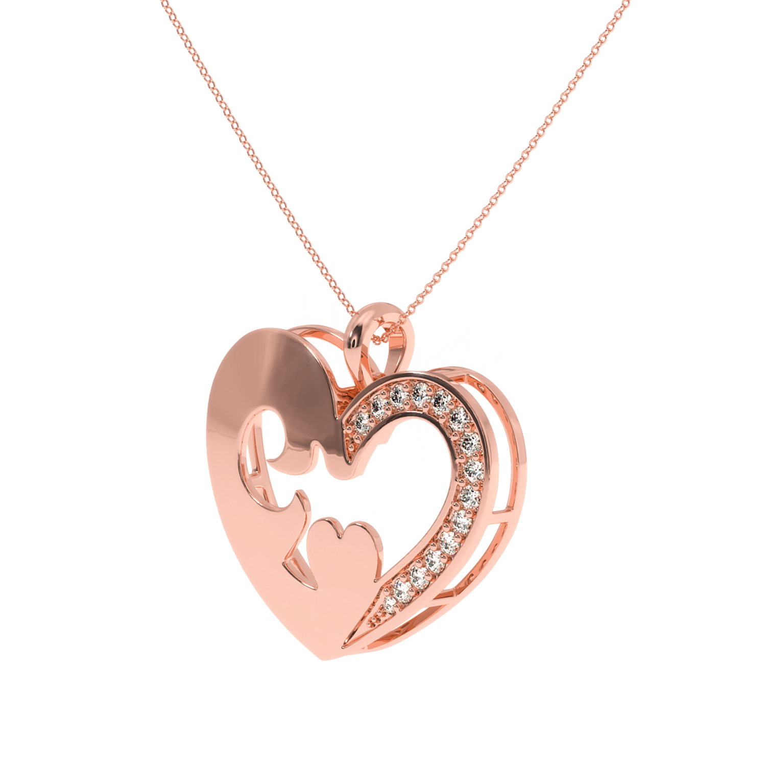 Buy Luxury Heart Diamond Pendant 0.17Ct | Solitairekart