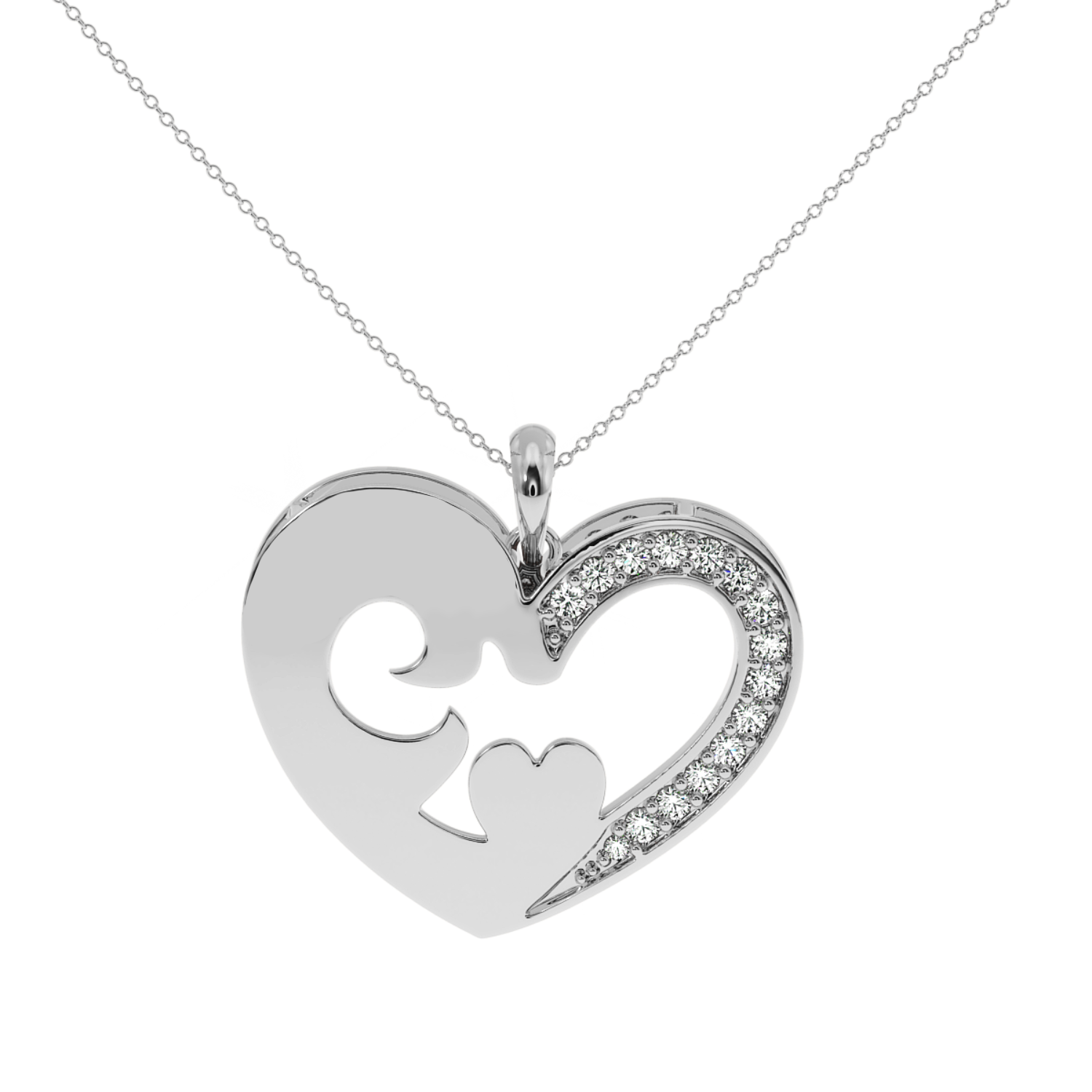 Buy Luxury Heart Diamond Pendant 0.17Ct | Solitairekart