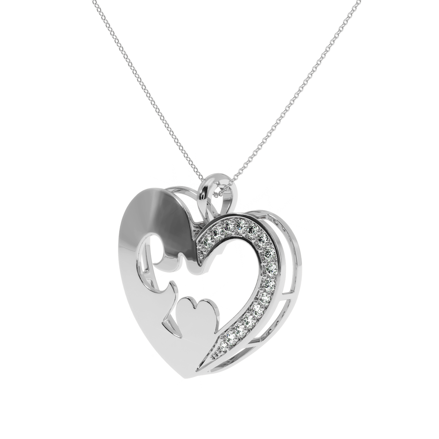 Buy Luxury Heart Diamond Pendant 0.17Ct | Solitairekart