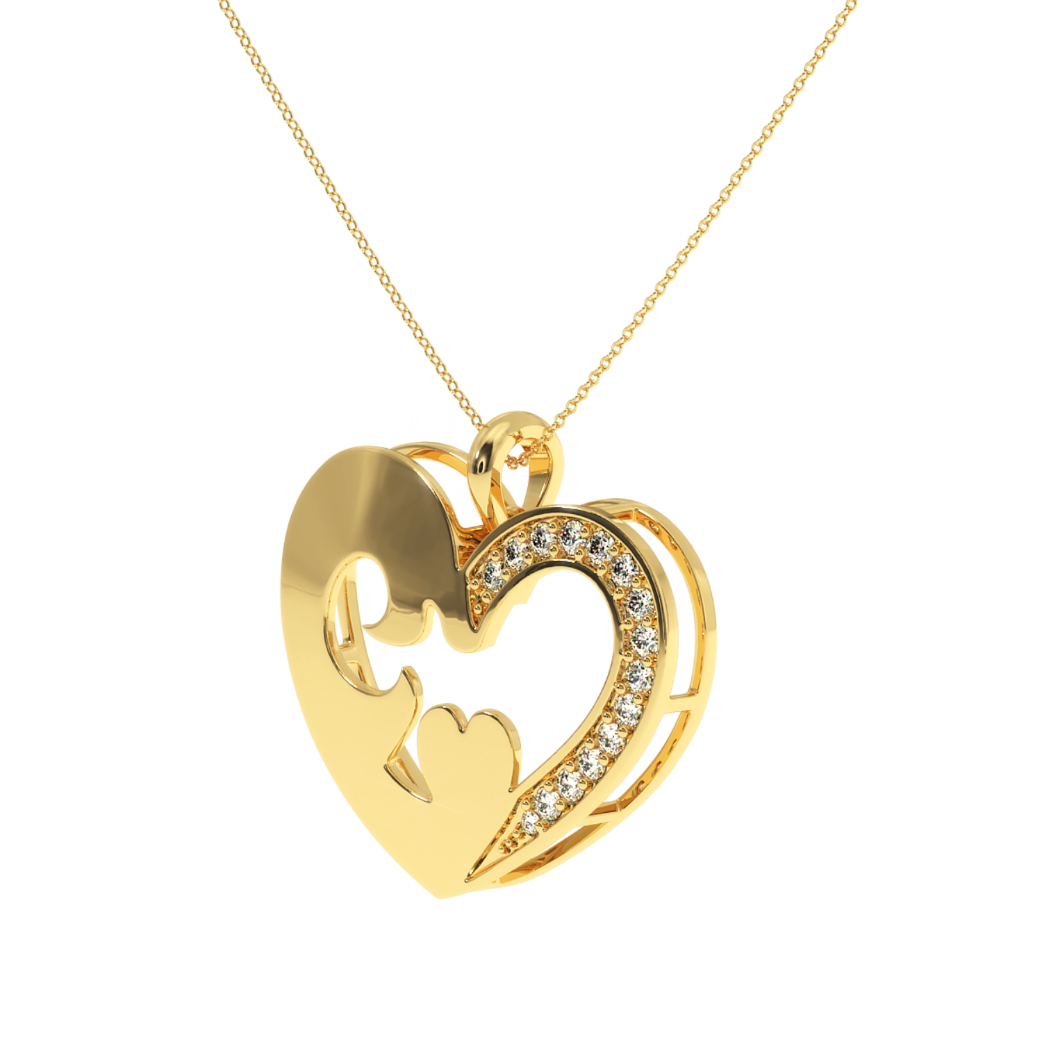 Buy Luxury Heart Diamond Pendant 0.17Ct | Solitairekart