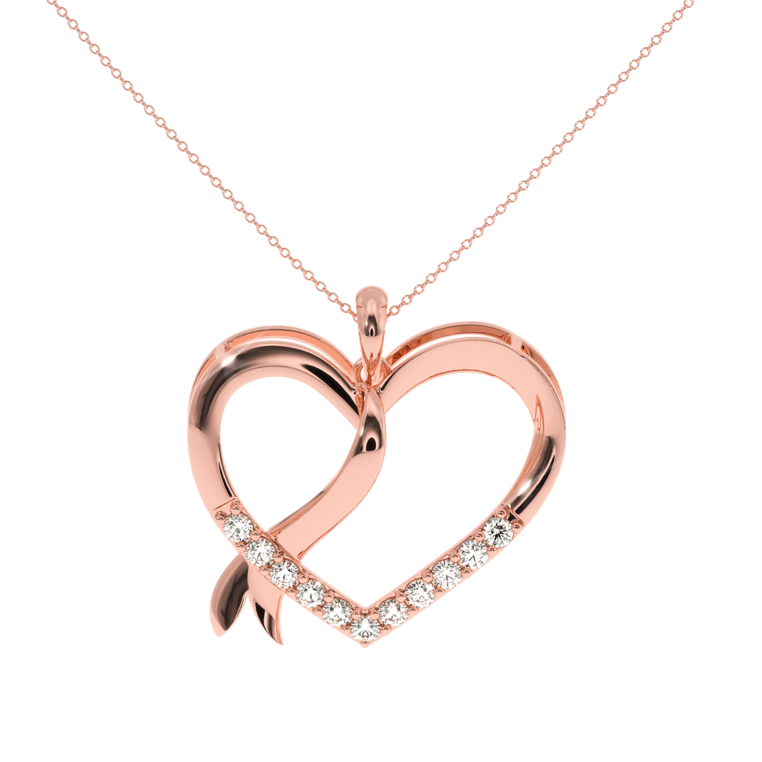 Solitairekart Delicate Open Heart 0.23ct Lab Grown Diamond Pendant