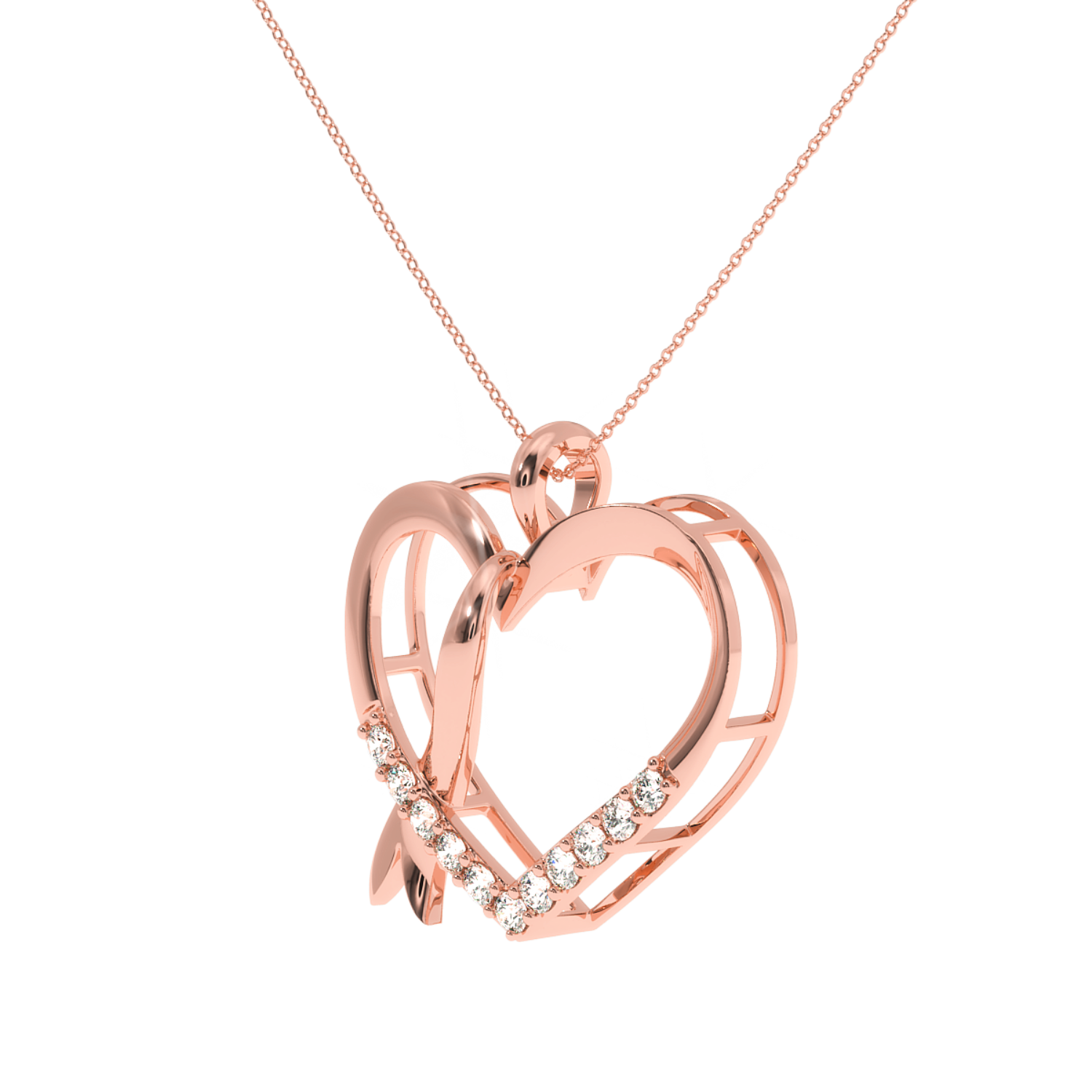 Buy Delicate Open Heart Diamond Pendant | Solitairekart