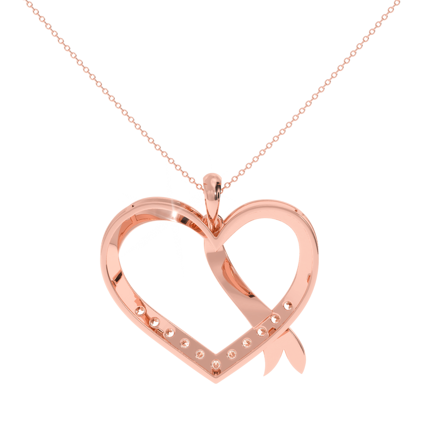 Solitairekart Delicate Open Heart 0.23ct Lab Grown Diamond Pendant