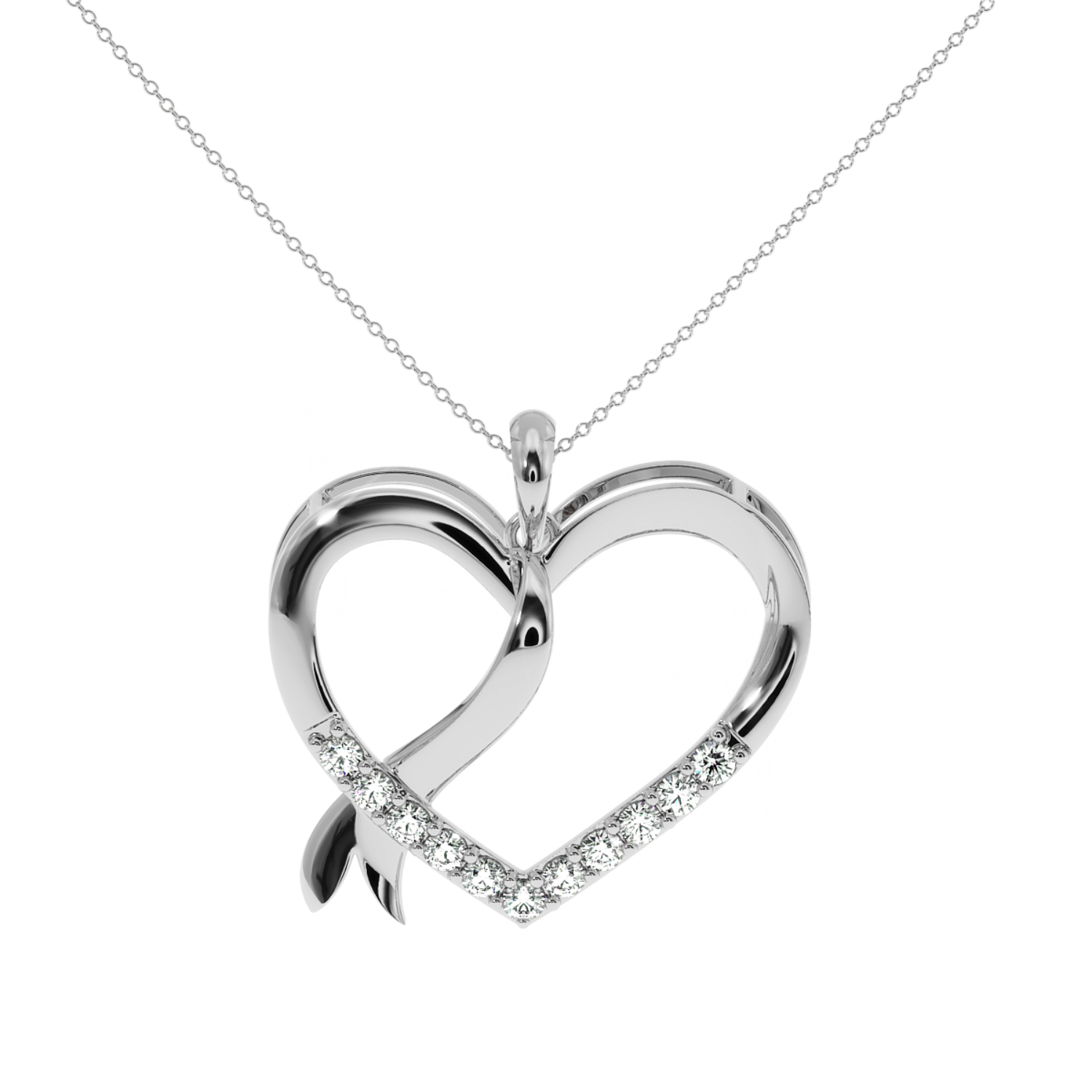 Solitairekart Delicate Open Heart 0.23ct Lab Grown Diamond Pendant