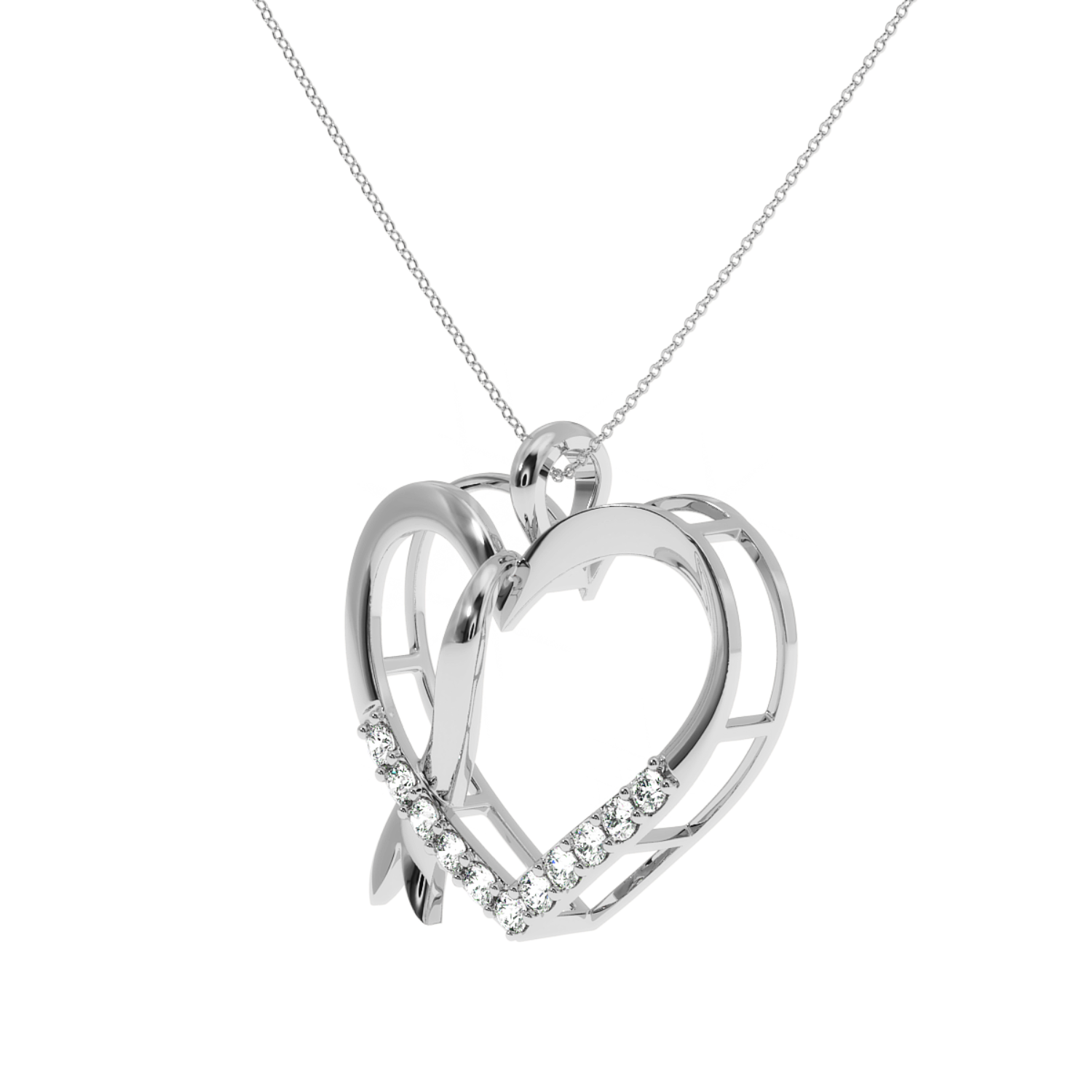 Buy Delicate Open Heart Diamond Pendant | Solitairekart