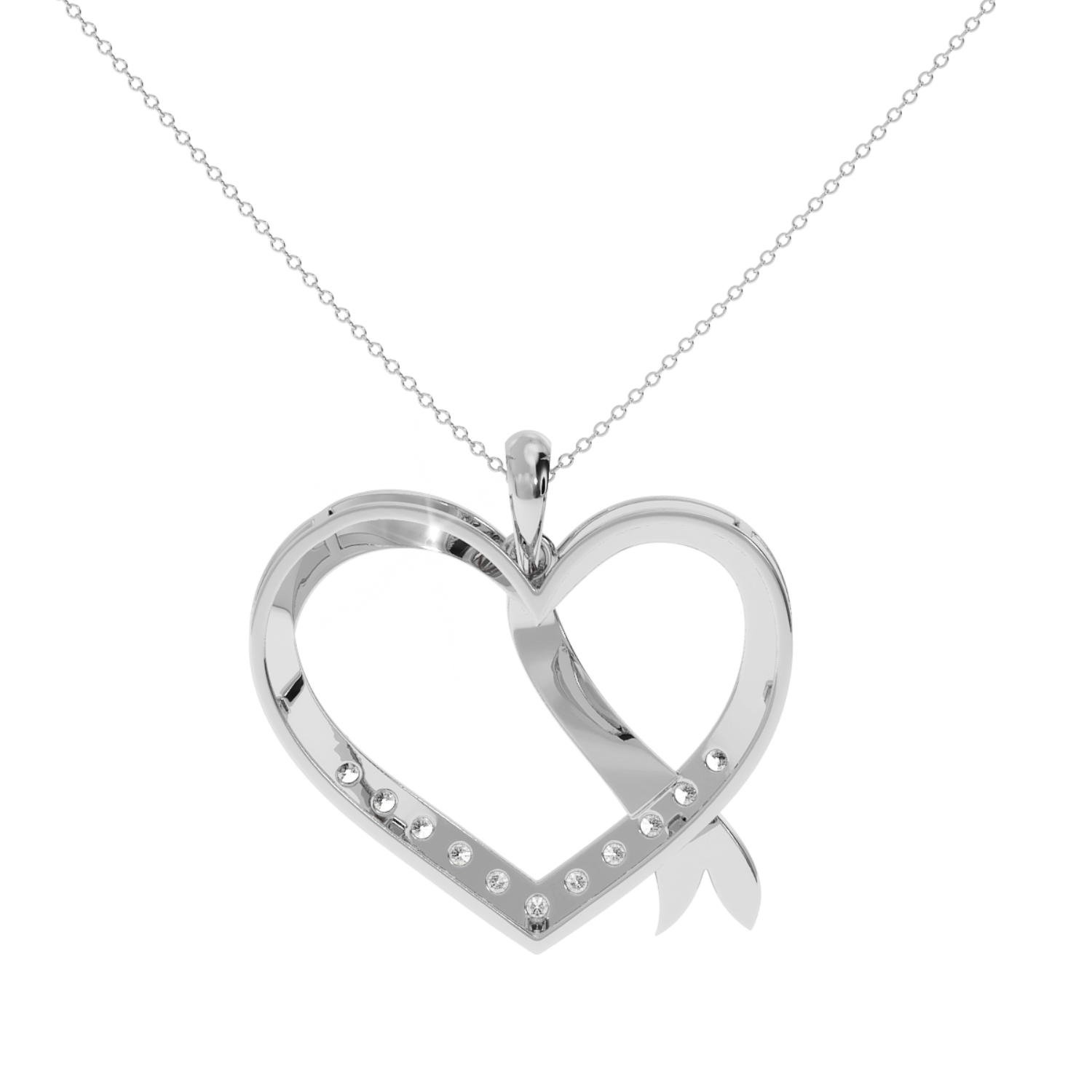 Solitairekart Delicate Open Heart 0.23ct Lab Grown Diamond Pendant