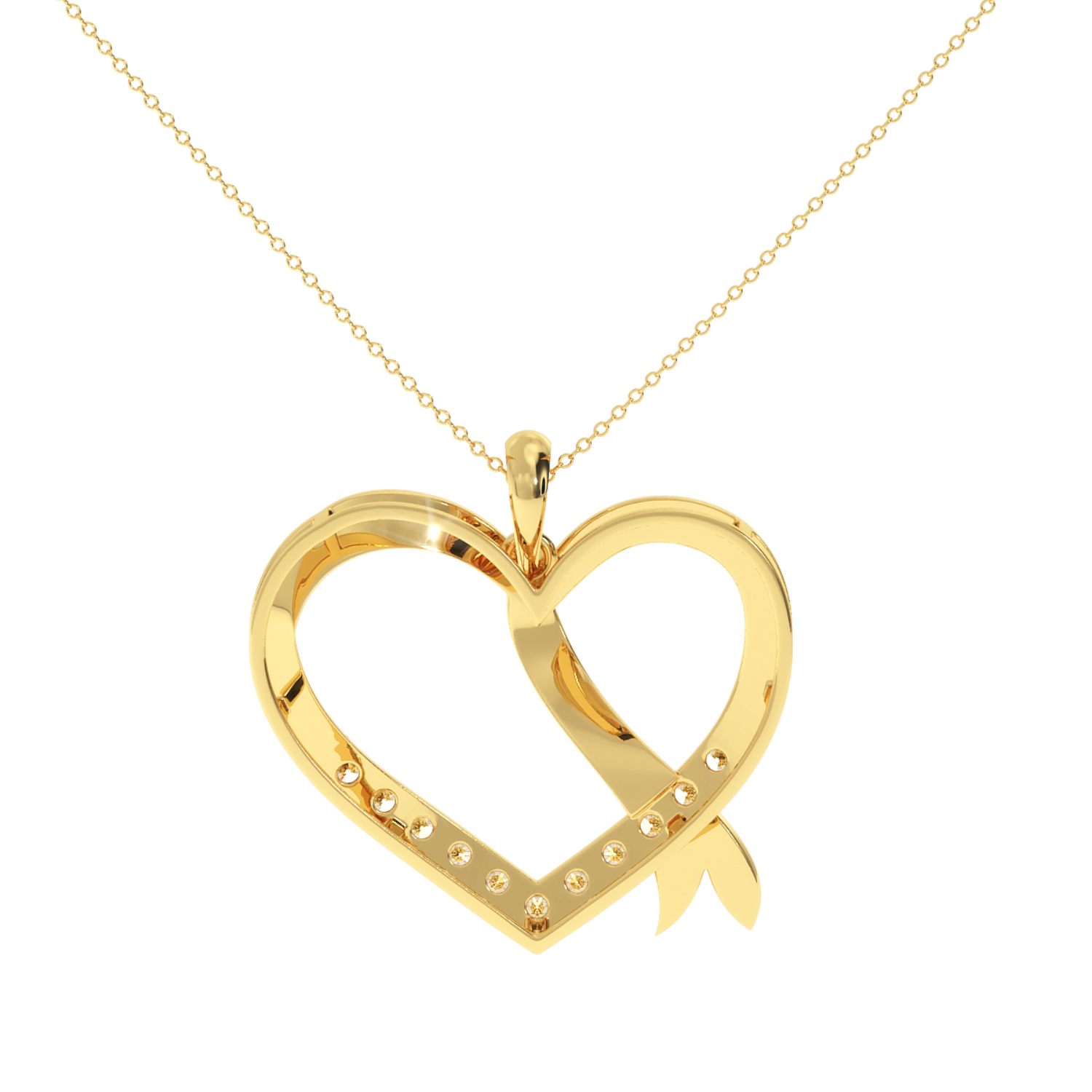 Solitairekart Delicate Open Heart 0.23ct Lab Grown Diamond Pendant
