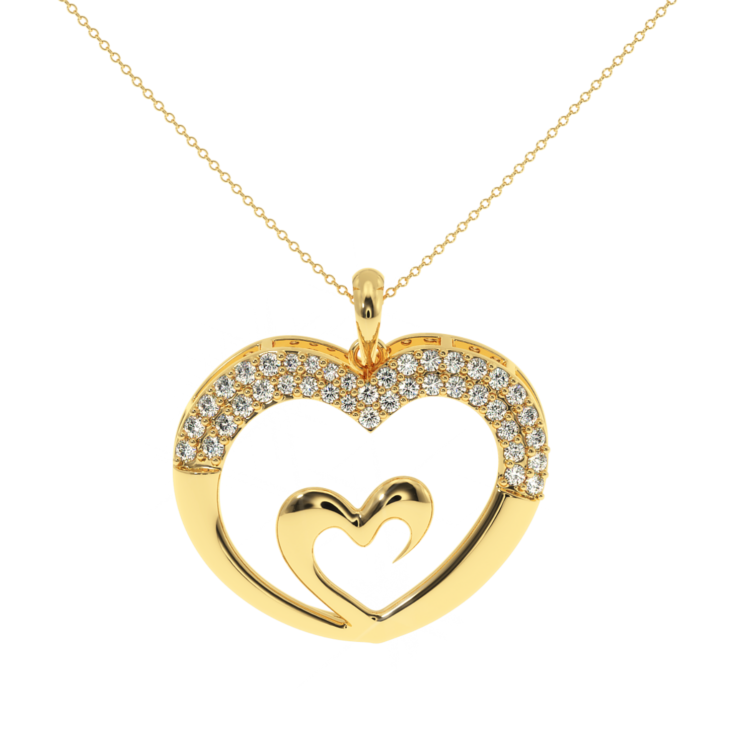 Buy Love Forever Double Heart Diamond Pendant |Solitairekart