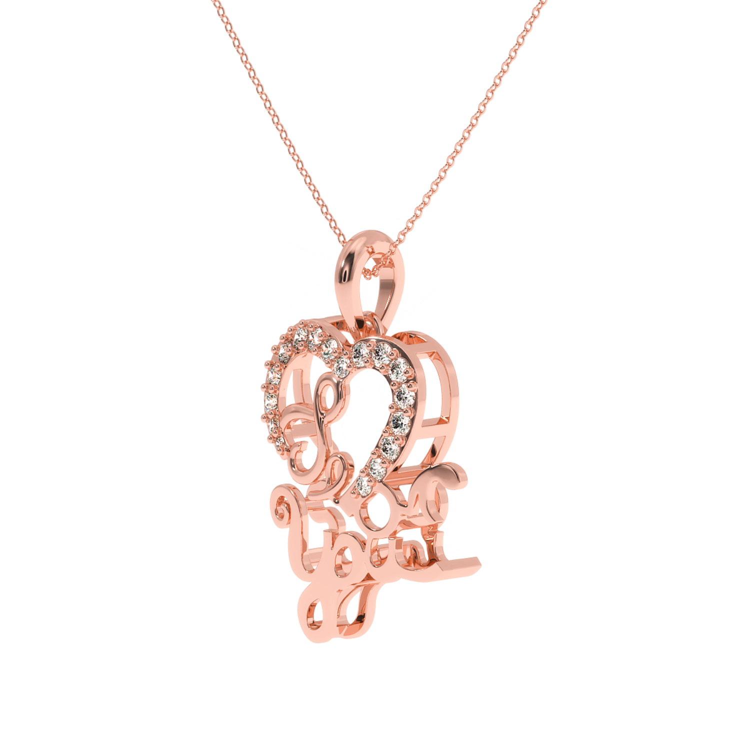 Solitairekart Scripted Heart of Love 0.18ct Lab Grown Diamond Pendant