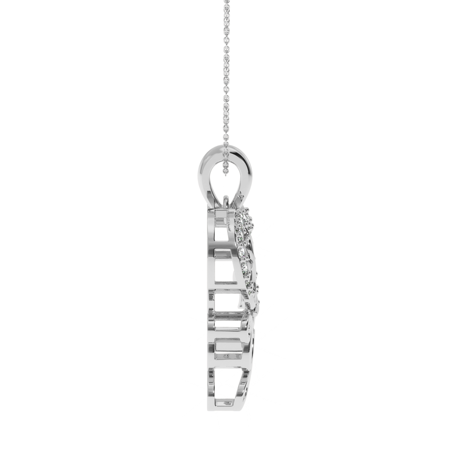 Solitairekart Scripted Heart of Love 0.18ct Lab Grown Diamond Pendant