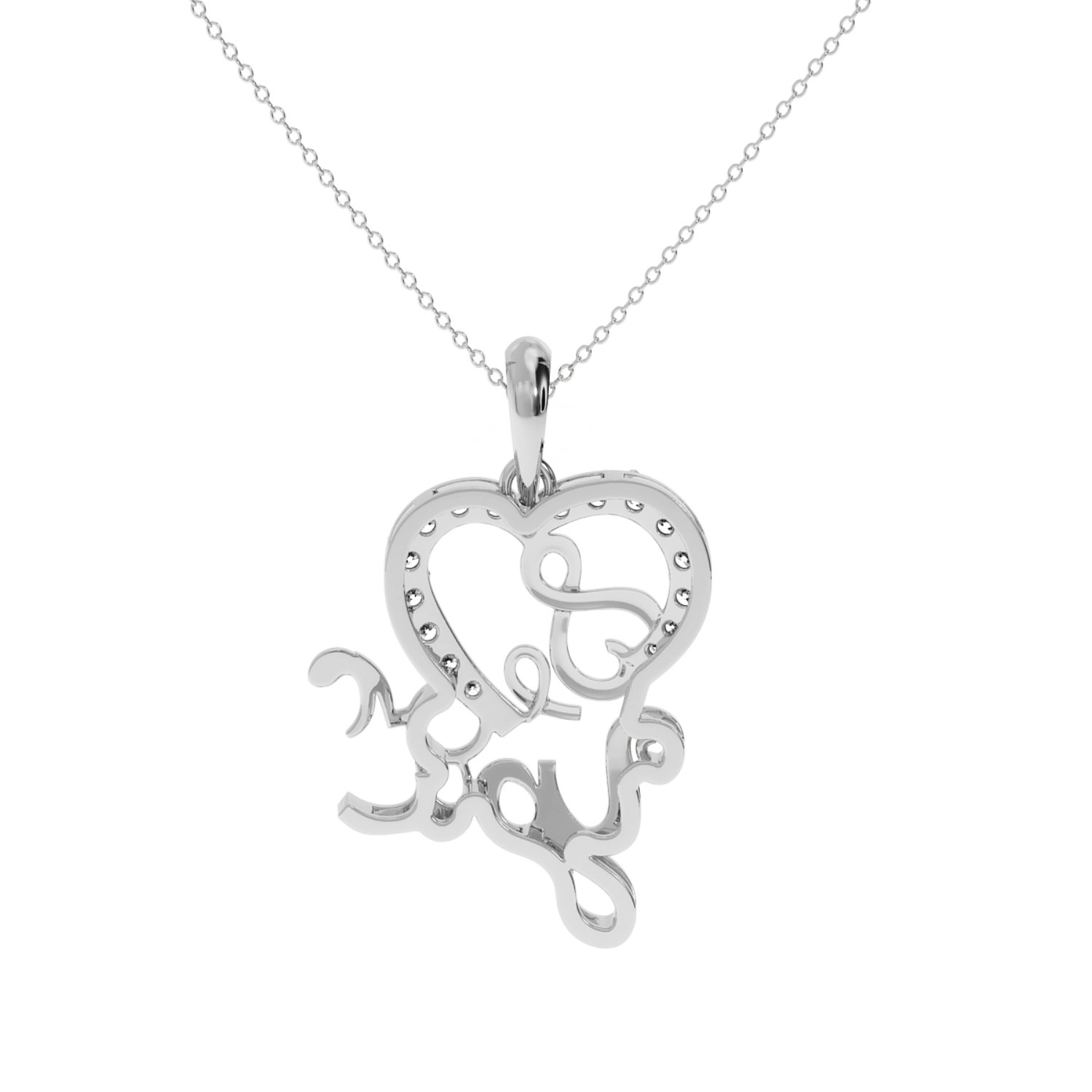 Solitairekart Scripted Heart of Love 0.18ct Lab Grown Diamond Pendant