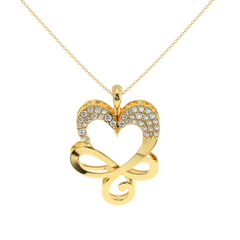 Solitairekart Stunning Dizzy Heart Pendant - 0.21 Carat Natural Diamond | HI Color, VS-SI Clarity