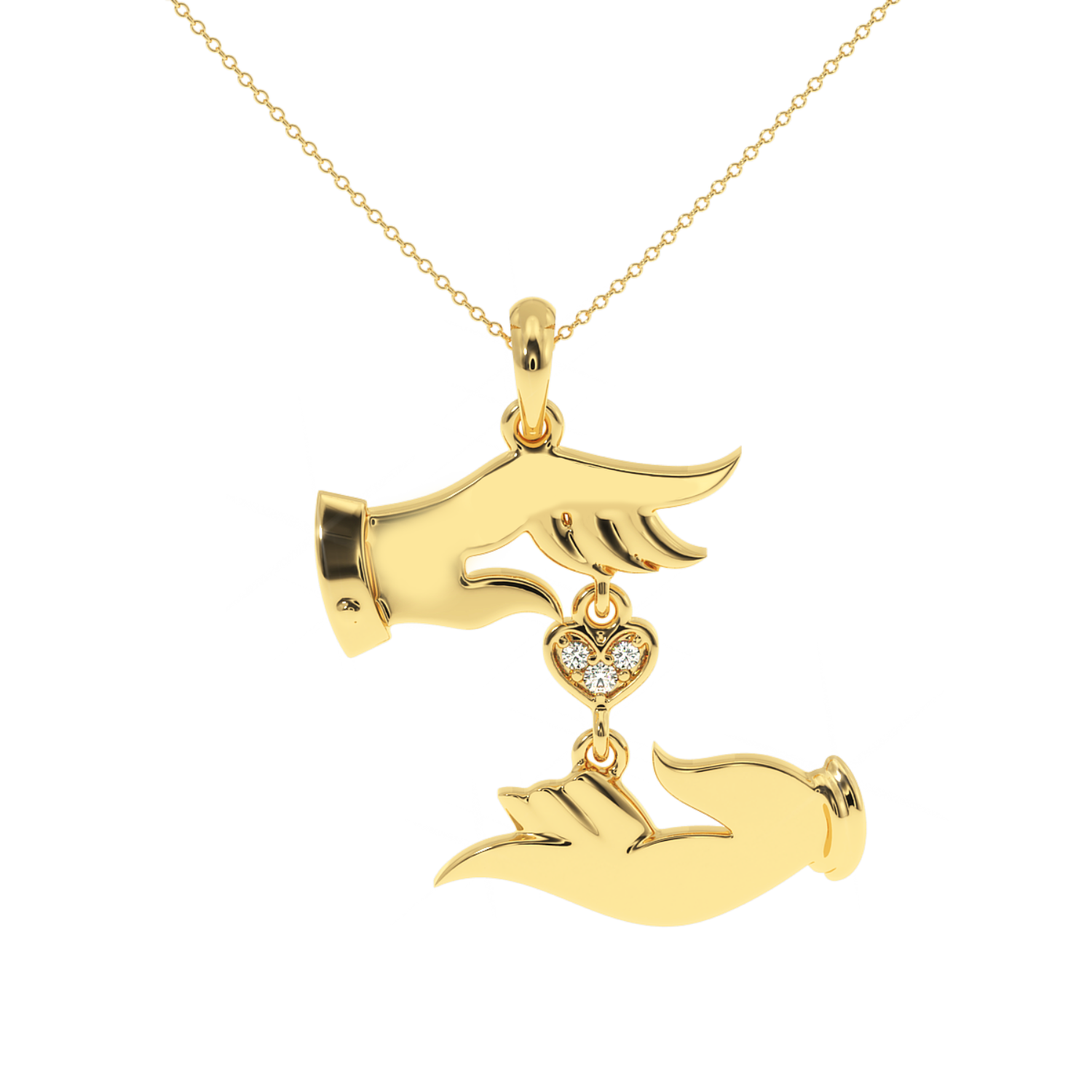 0.02 Carat Hands of Love Natural Diamond Pendant