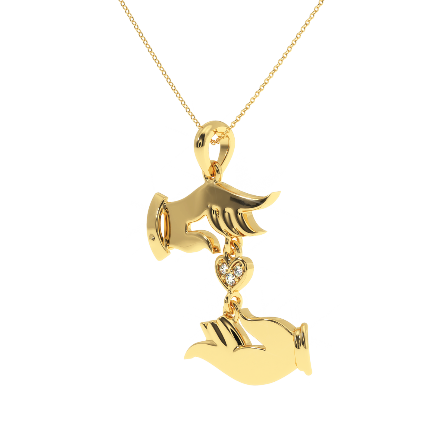 0.02 Carat Hands of Love Natural Diamond Pendant