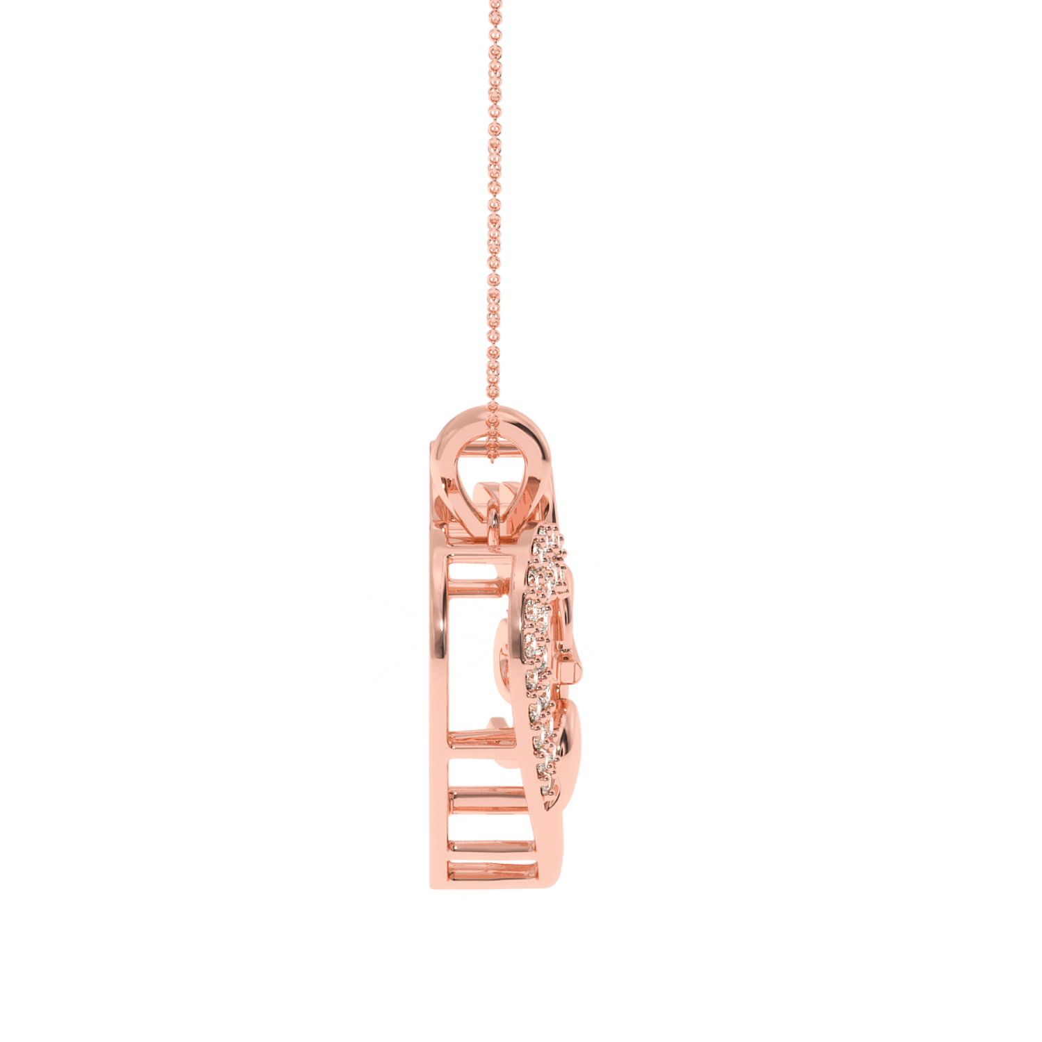 0.19 Carat Love Script Natural Diamond Heart Pendant