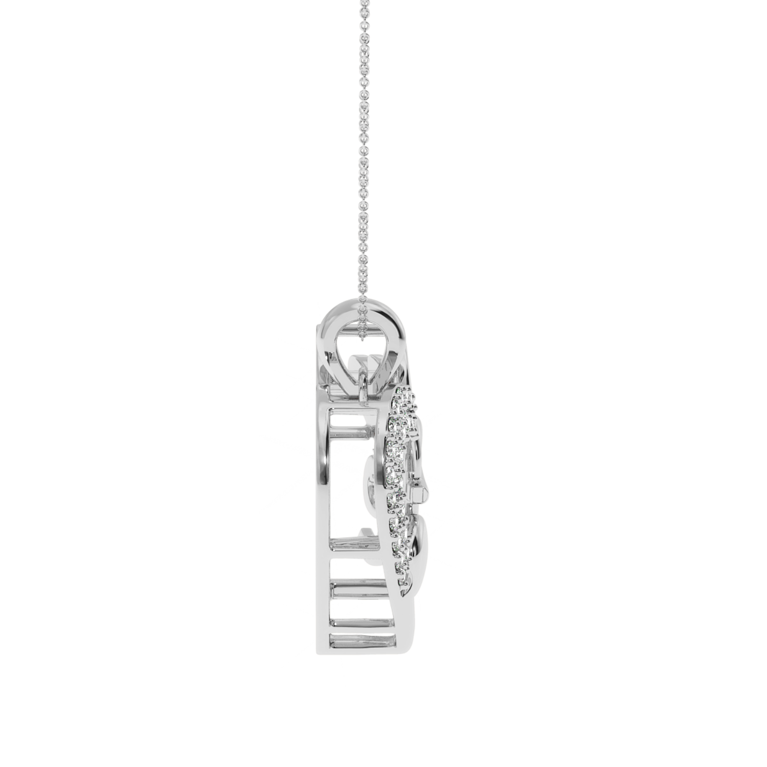 0.19 Carat Love Script Natural Diamond Heart Pendant