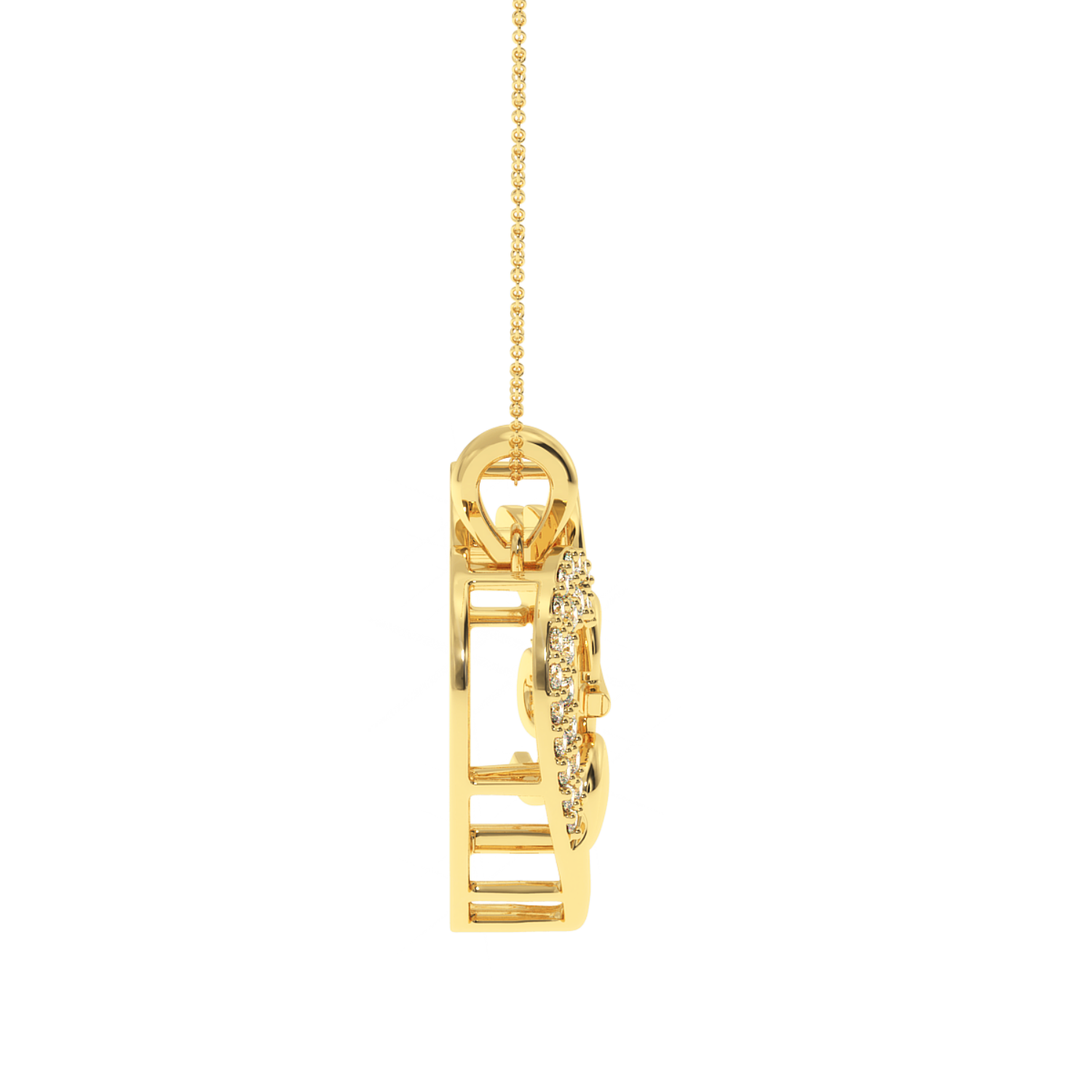 0.19 Carat Love Script Natural Diamond Heart Pendant