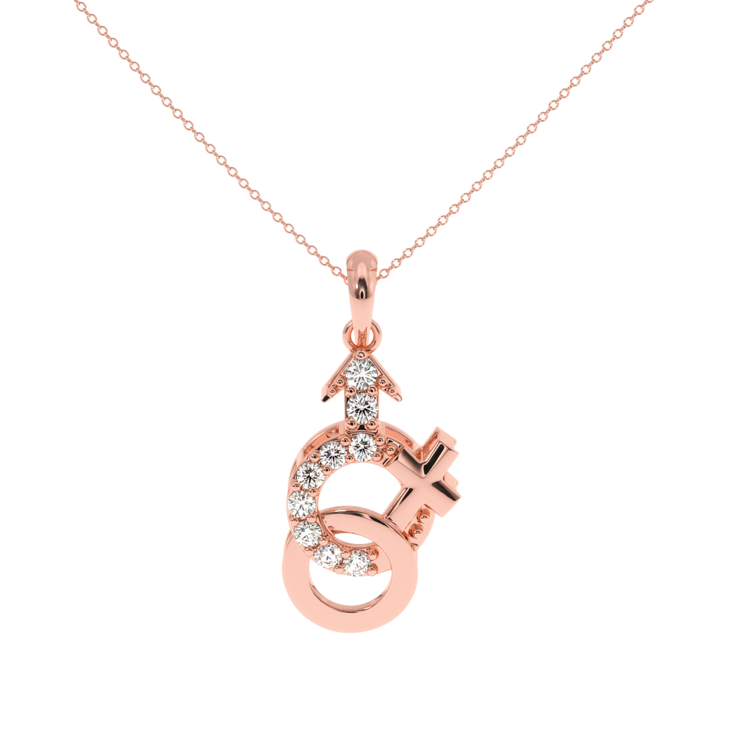 0.18ct Gender Harmony Natural Diamond Pendant SOLITAIREKART