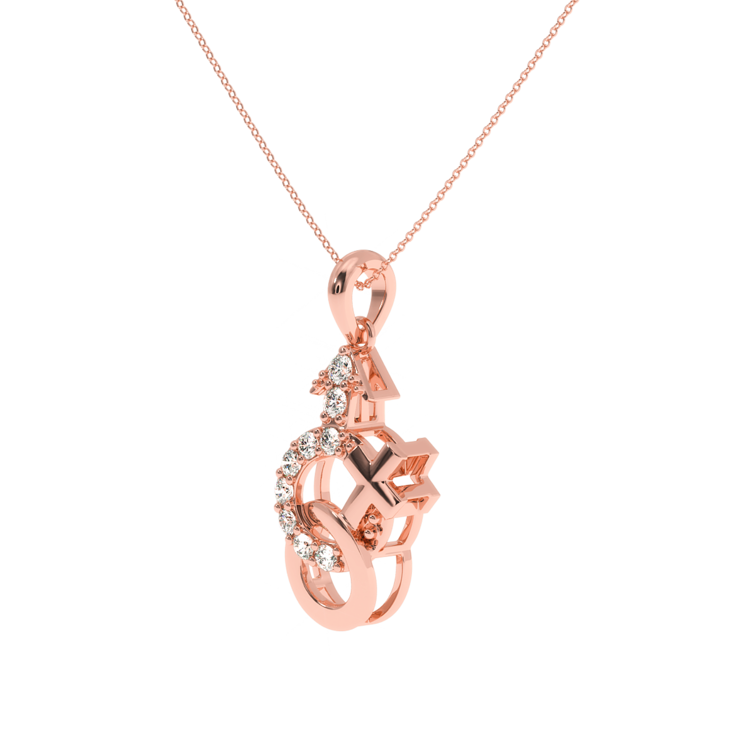 0.18ct Gender Harmony Natural Diamond Pendant SOLITAIREKART