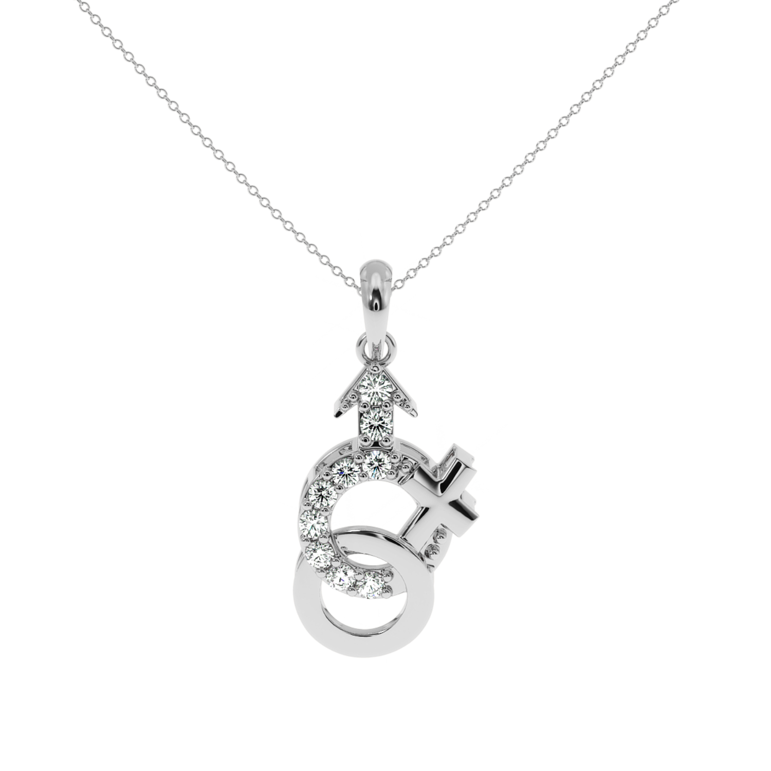 0.18ct Gender Harmony Natural Diamond Pendant SOLITAIREKART