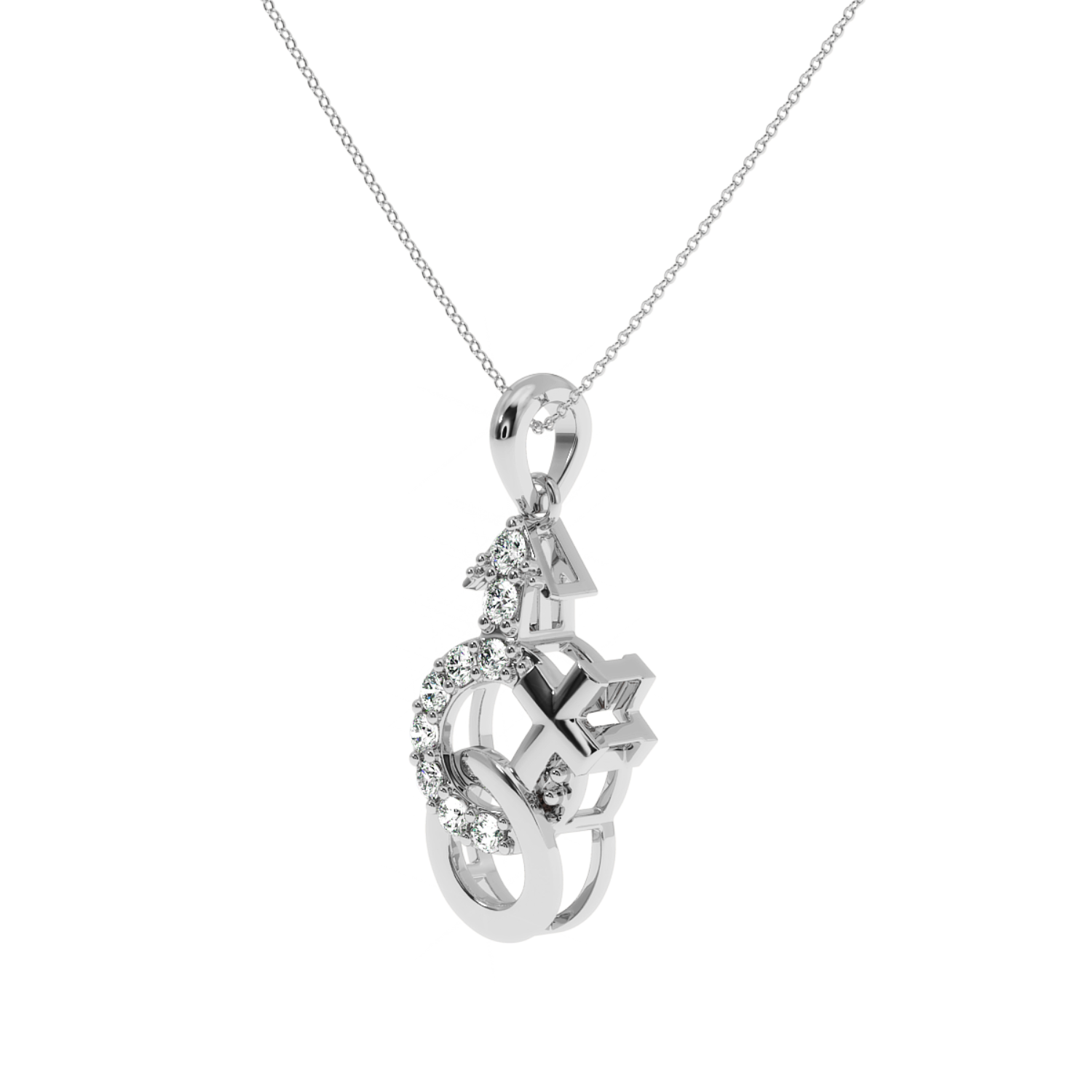0.18ct Gender Harmony Natural Diamond Pendant SOLITAIREKART