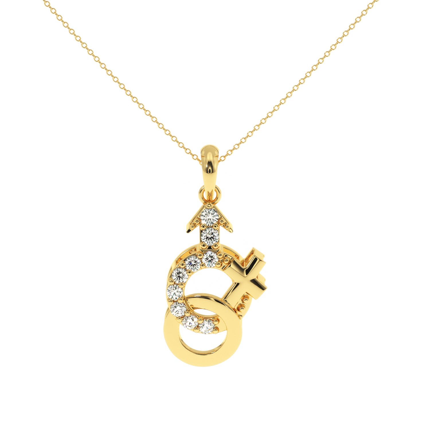 0.18ct Gender Harmony Natural Diamond Pendant SOLITAIREKART