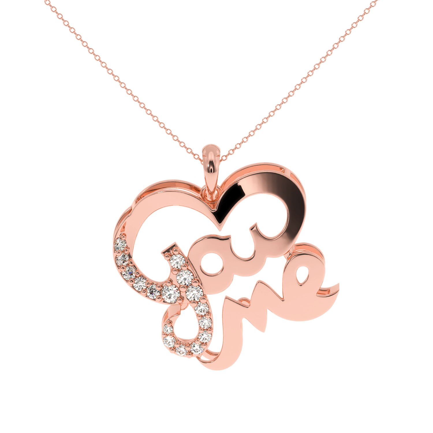 0.21 Carat You & Me Natural Diamond Heart Pendant