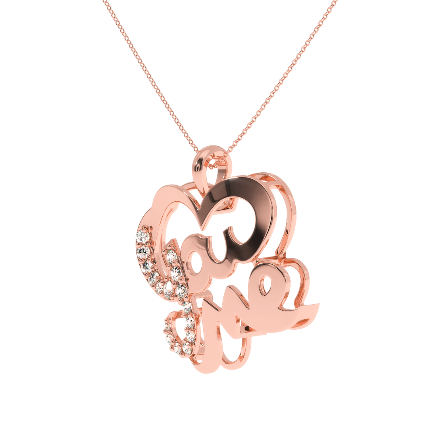 0.21 Carat You & Me Natural Diamond Heart Pendant