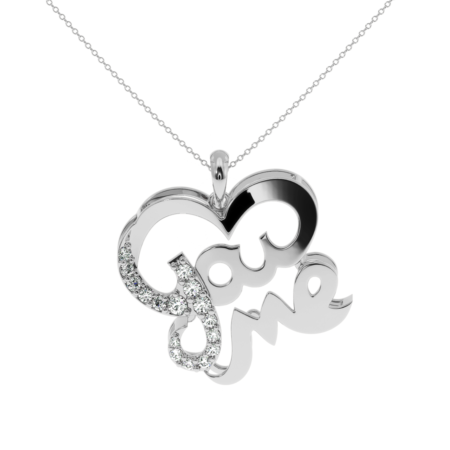 0.21 Carat You & Me Natural Diamond Heart Pendant