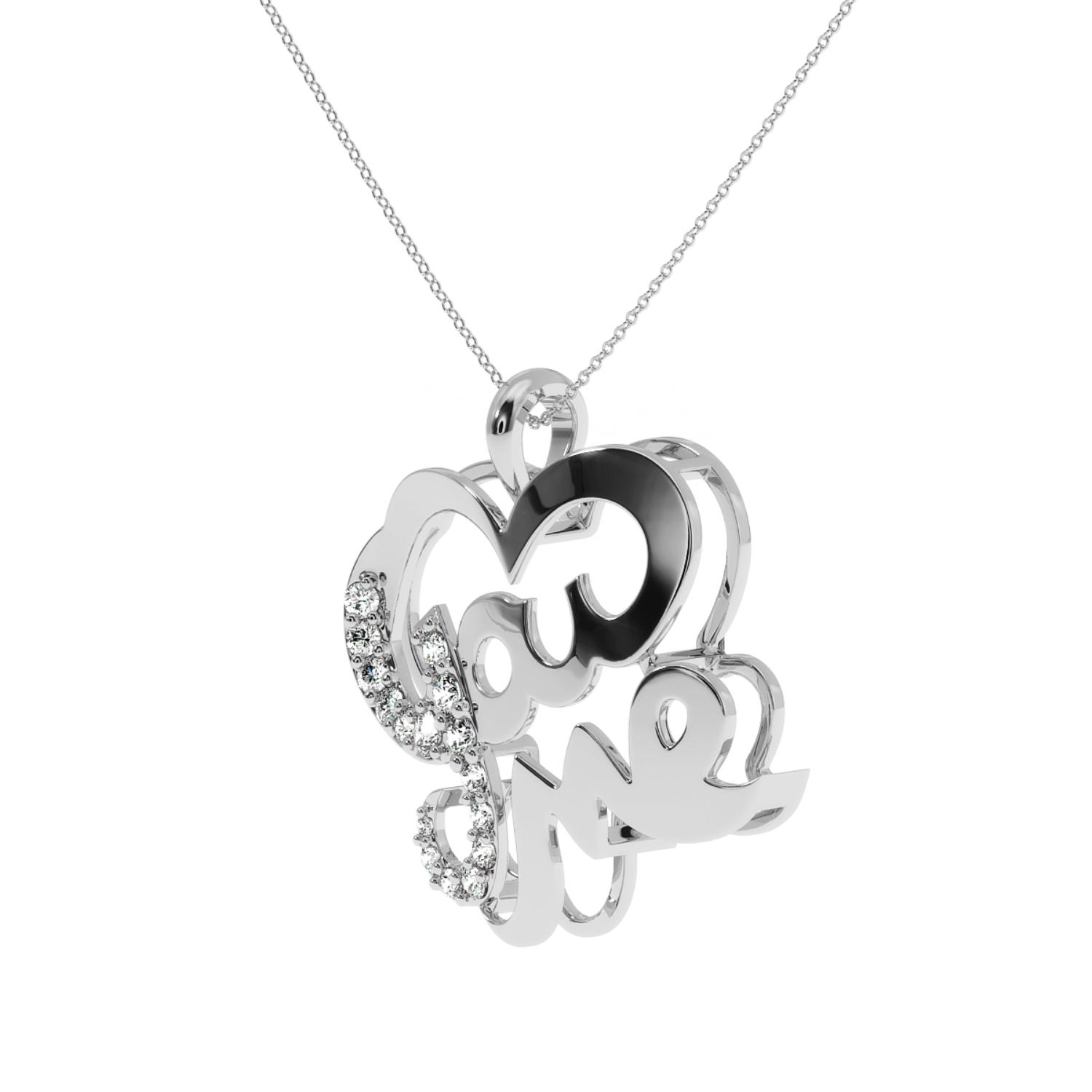 0.21 Carat You & Me Natural Diamond Heart Pendant