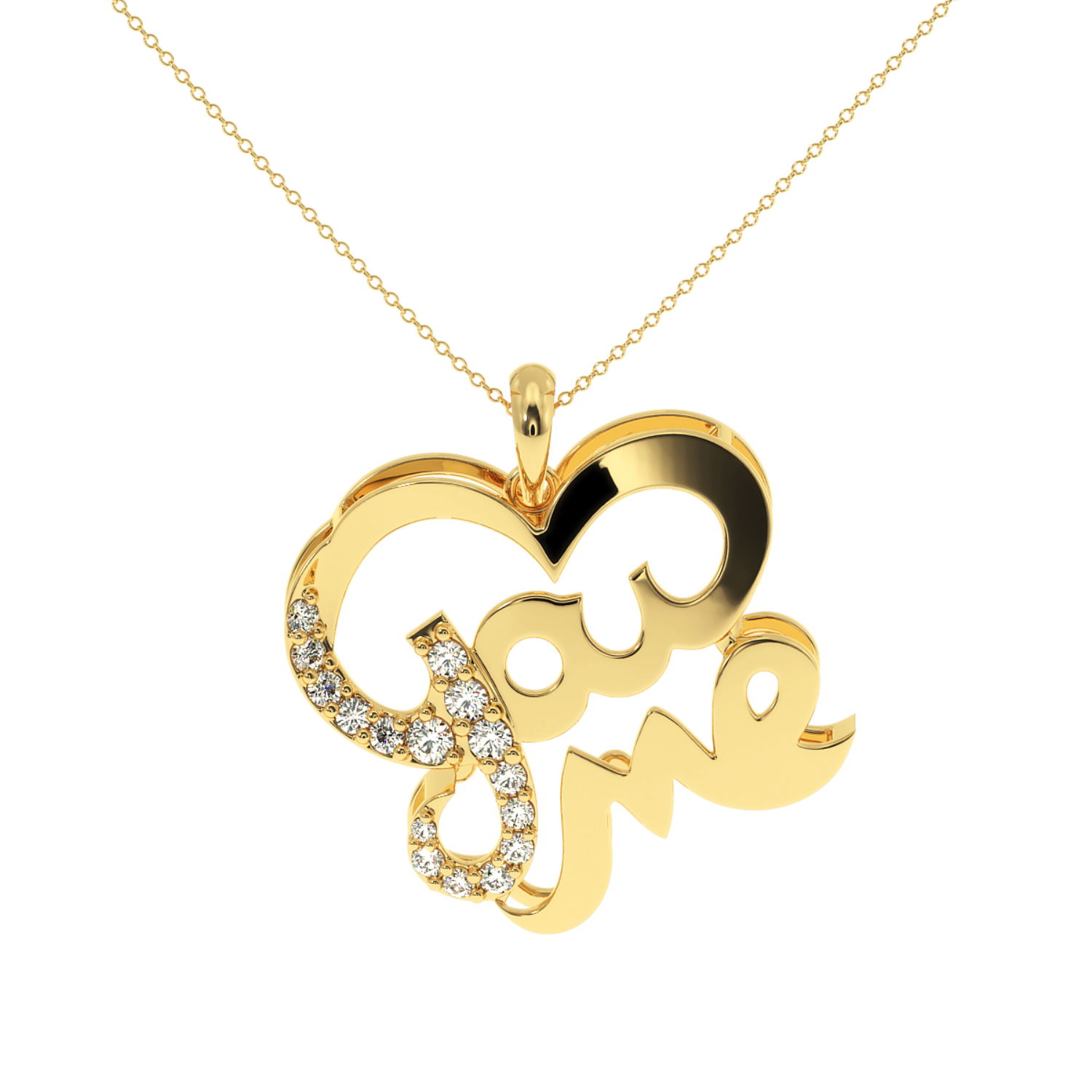 0.21 Carat You & Me Natural Diamond Heart Pendant