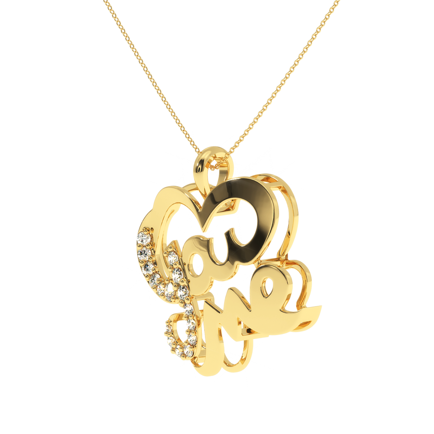 0.21 Carat You & Me Natural Diamond Heart Pendant