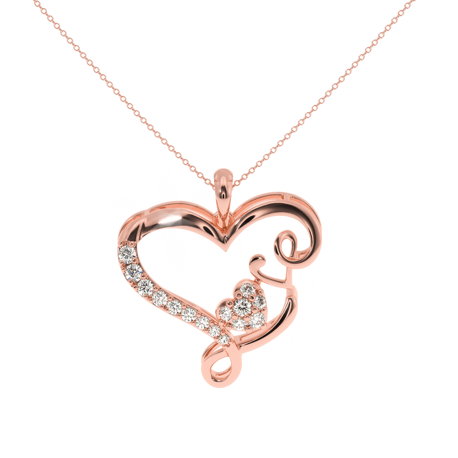 0.21 Carat Heart Shape Natural Diamond Love Pendant