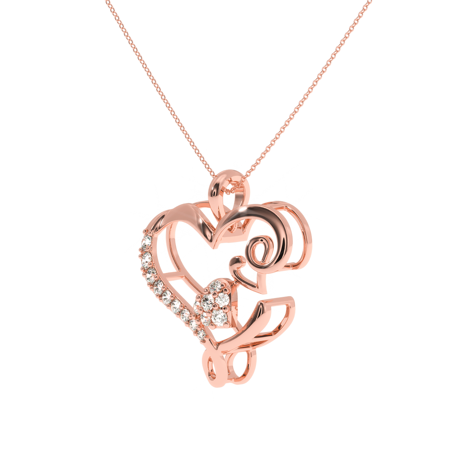 0.21 Carat Heart Shape Natural Diamond Love Pendant