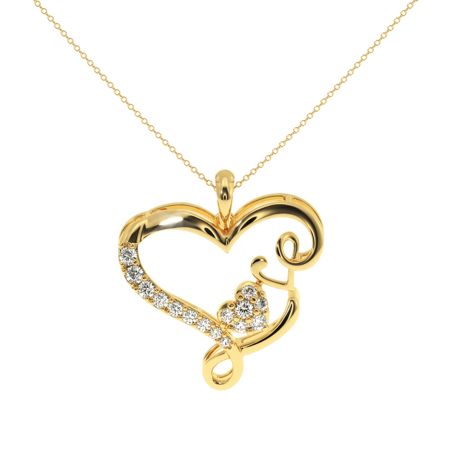 0.21 Carat Heart Shape Natural Diamond Love Pendant