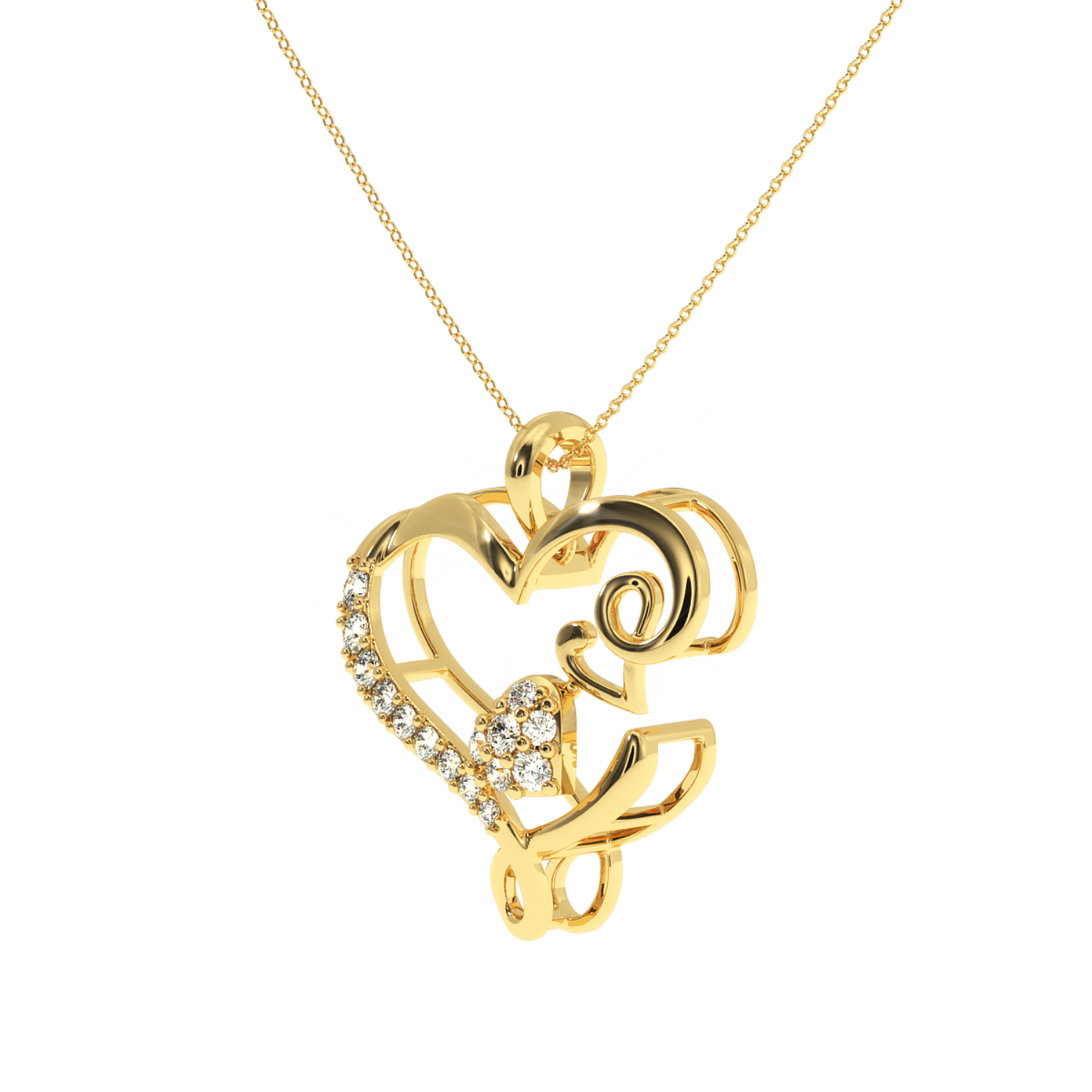 0.21 Carat Heart Shape Natural Diamond Love Pendant