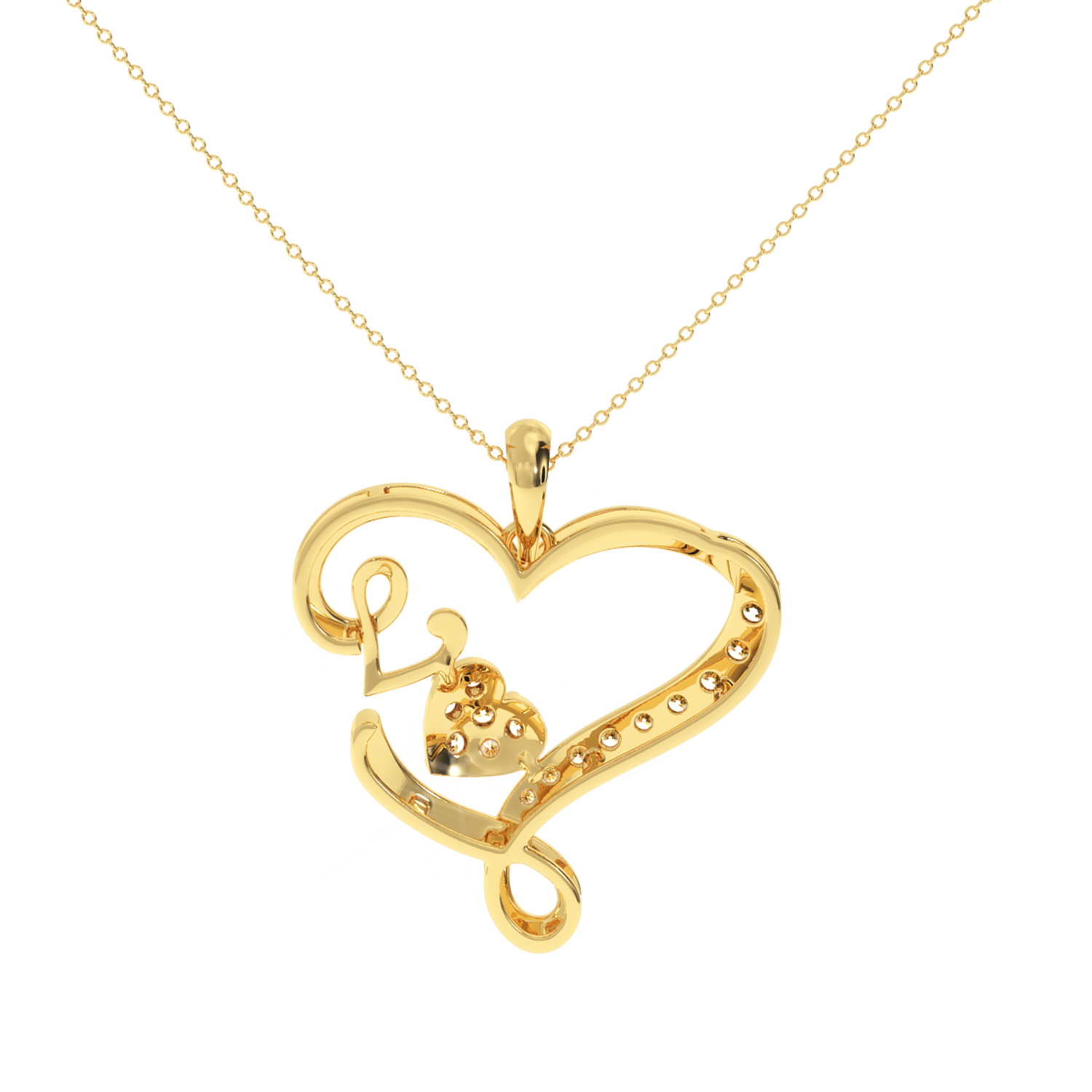 0.21 Carat Heart Shape Natural Diamond Love Pendant