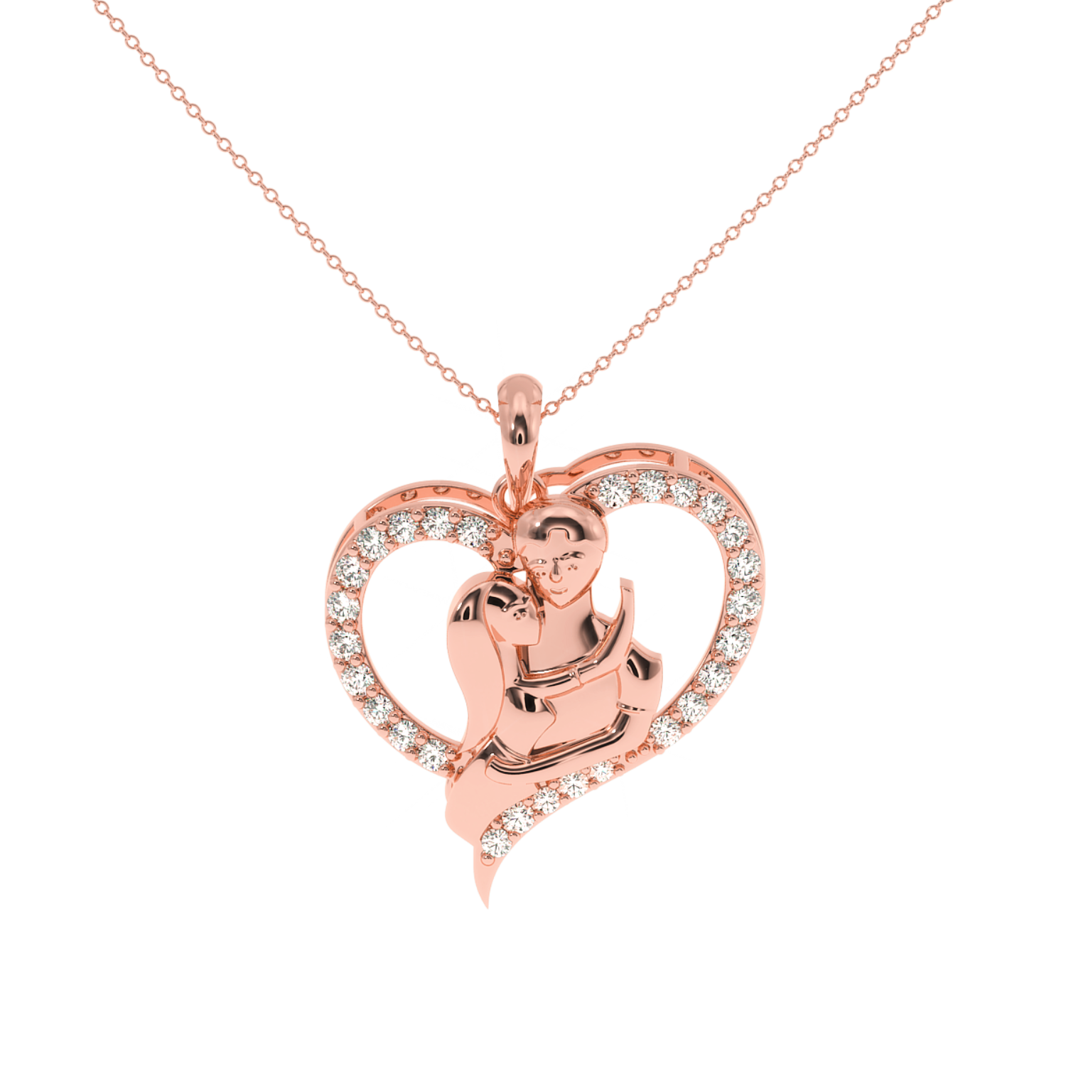 0.28 Ct Girl & Boy Natural Diamond Pendant | SOLITAIREKART