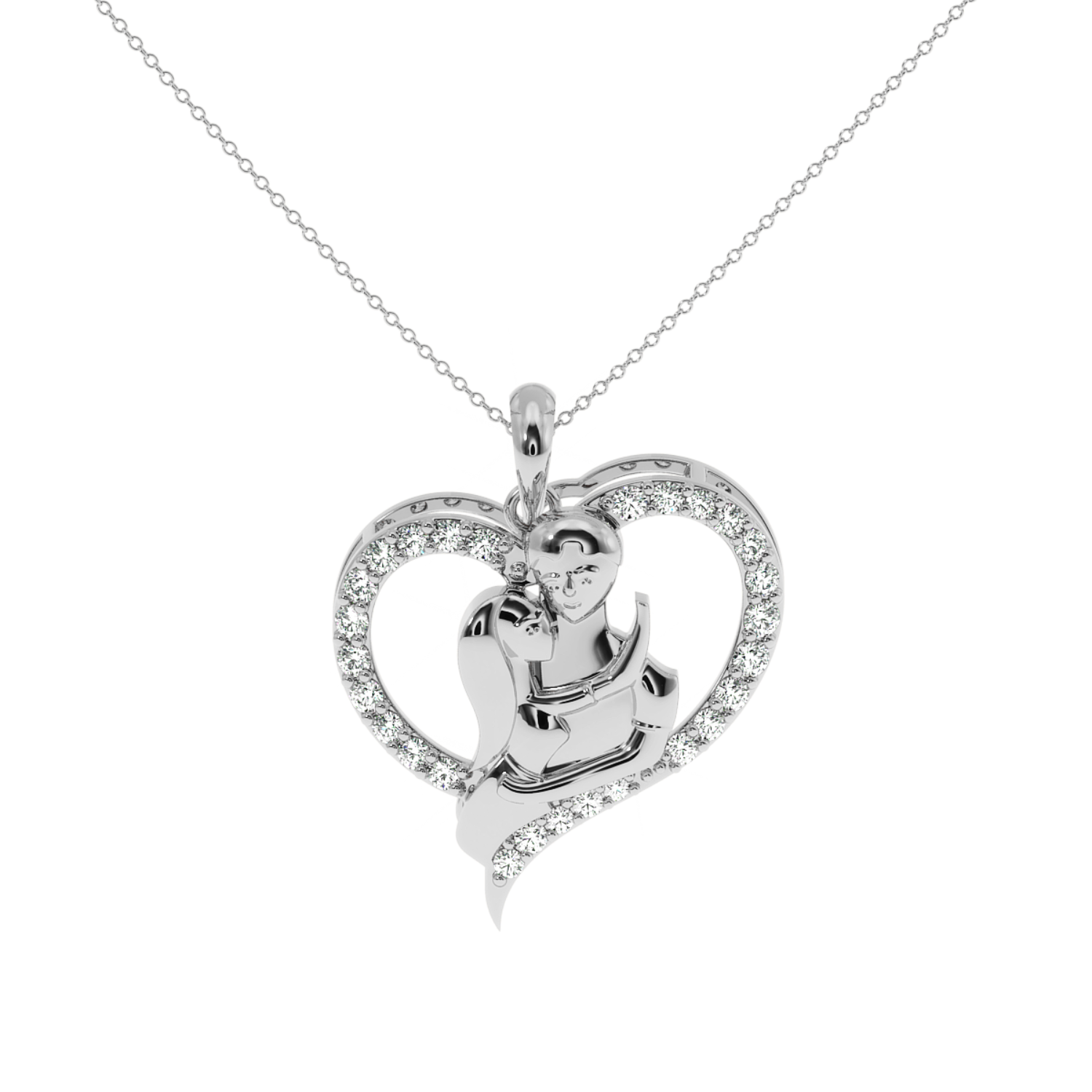 0.28 Ct Girl & Boy Natural Diamond Pendant | SOLITAIREKART