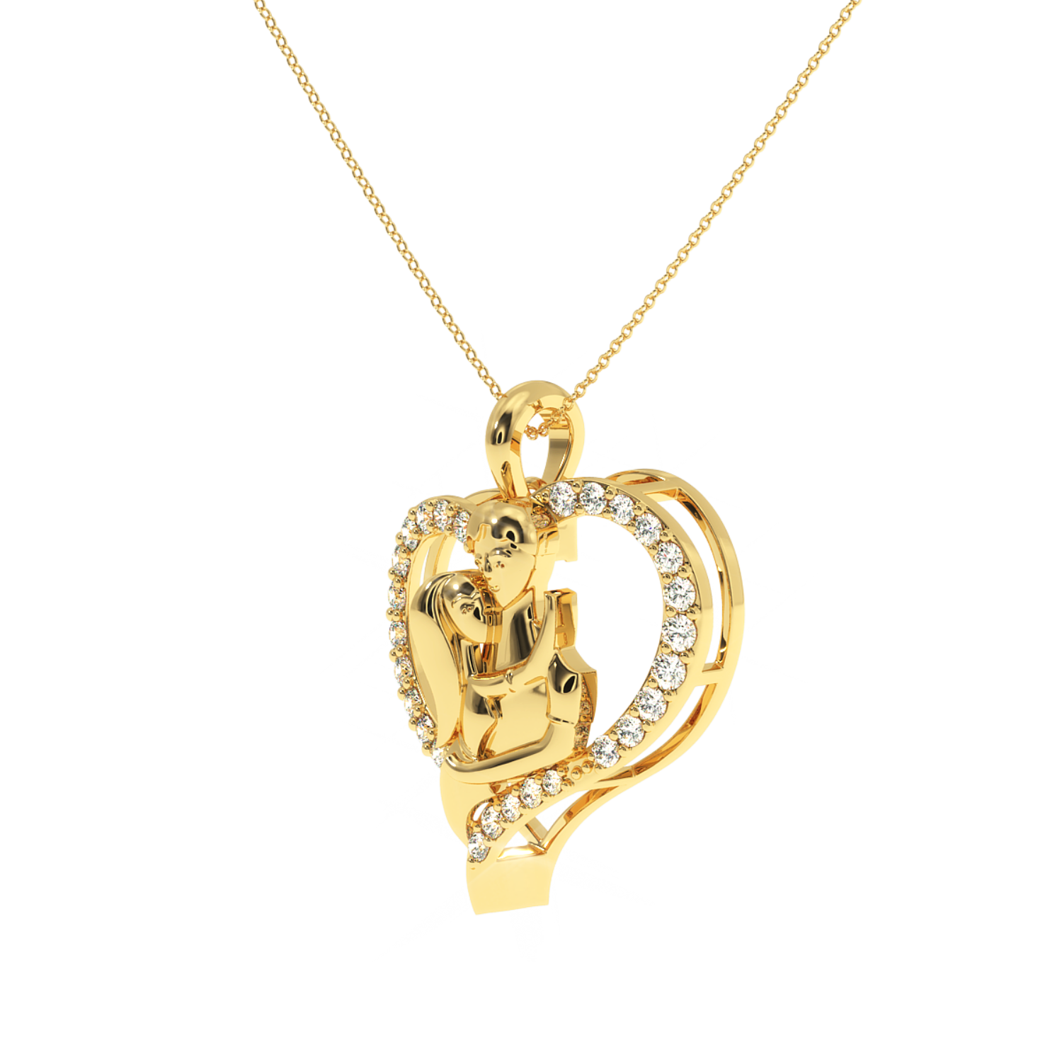 0.28 Ct Girl & Boy Natural Diamond Pendant | SOLITAIREKART