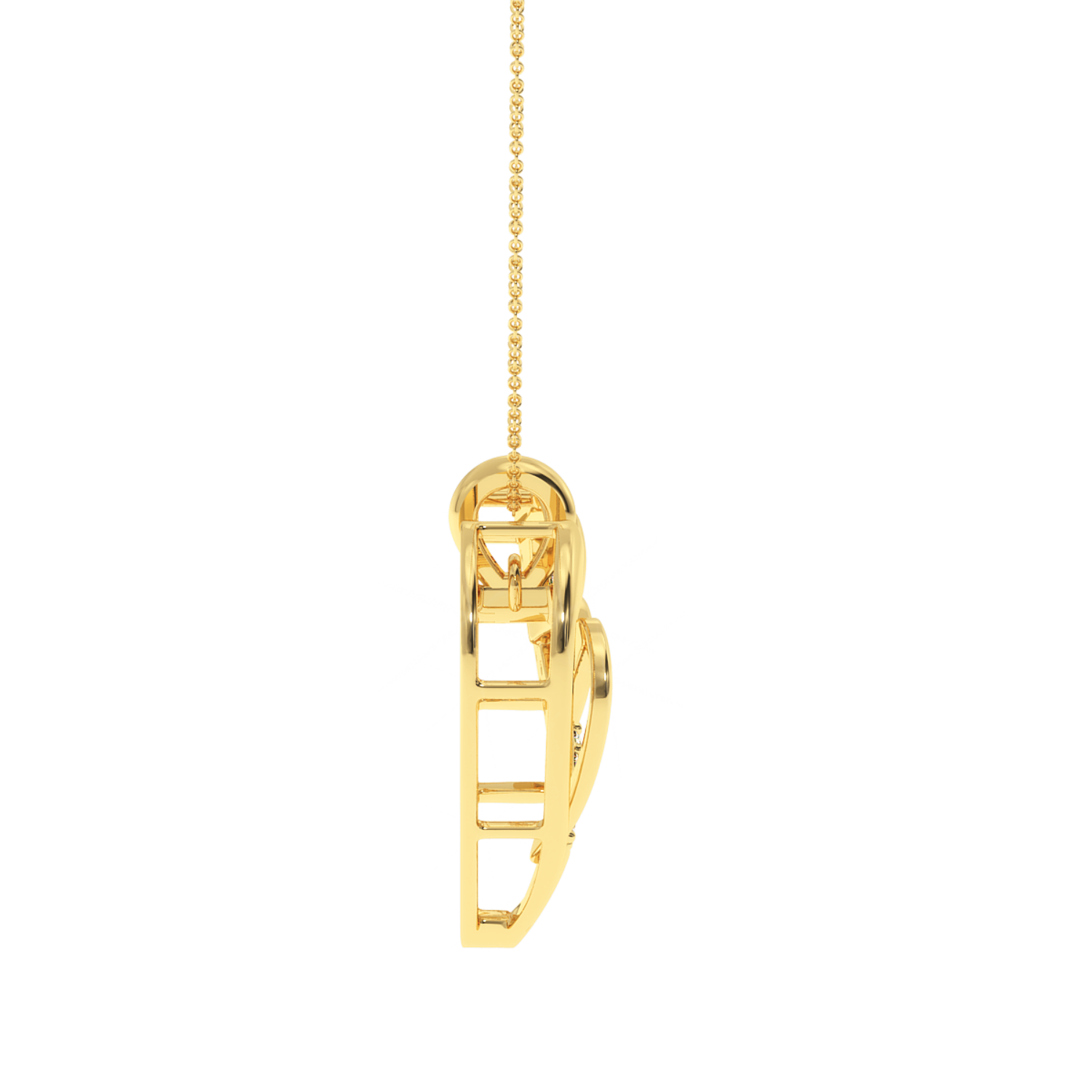 Double Heart Pendant 0.22ct Natural Diamond Solitairekart